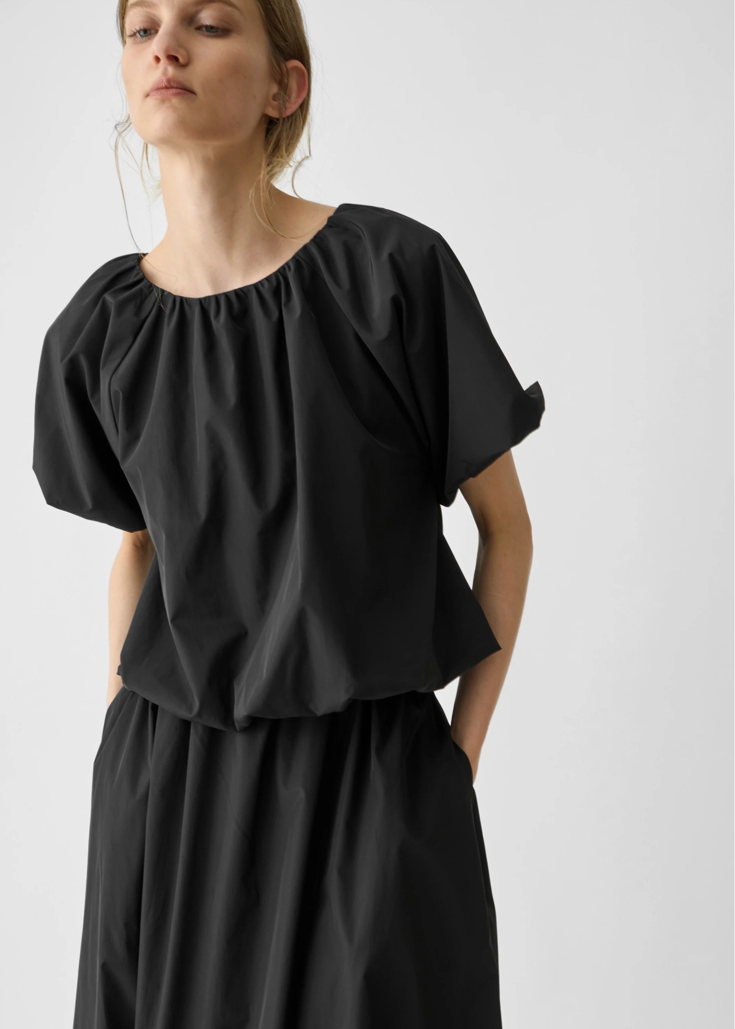 flightily balloon half sleeve tops