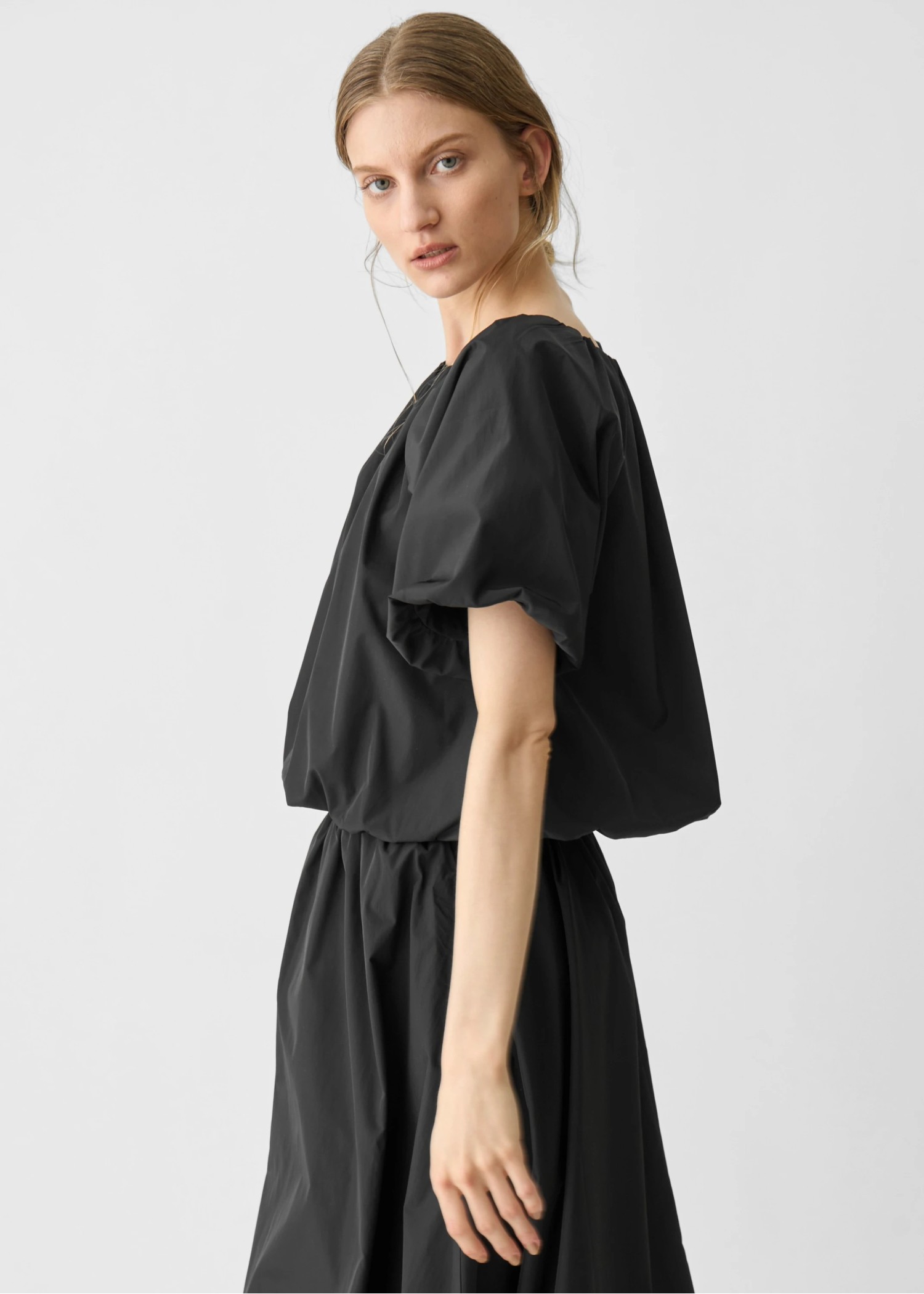 flightily balloon half sleeve tops