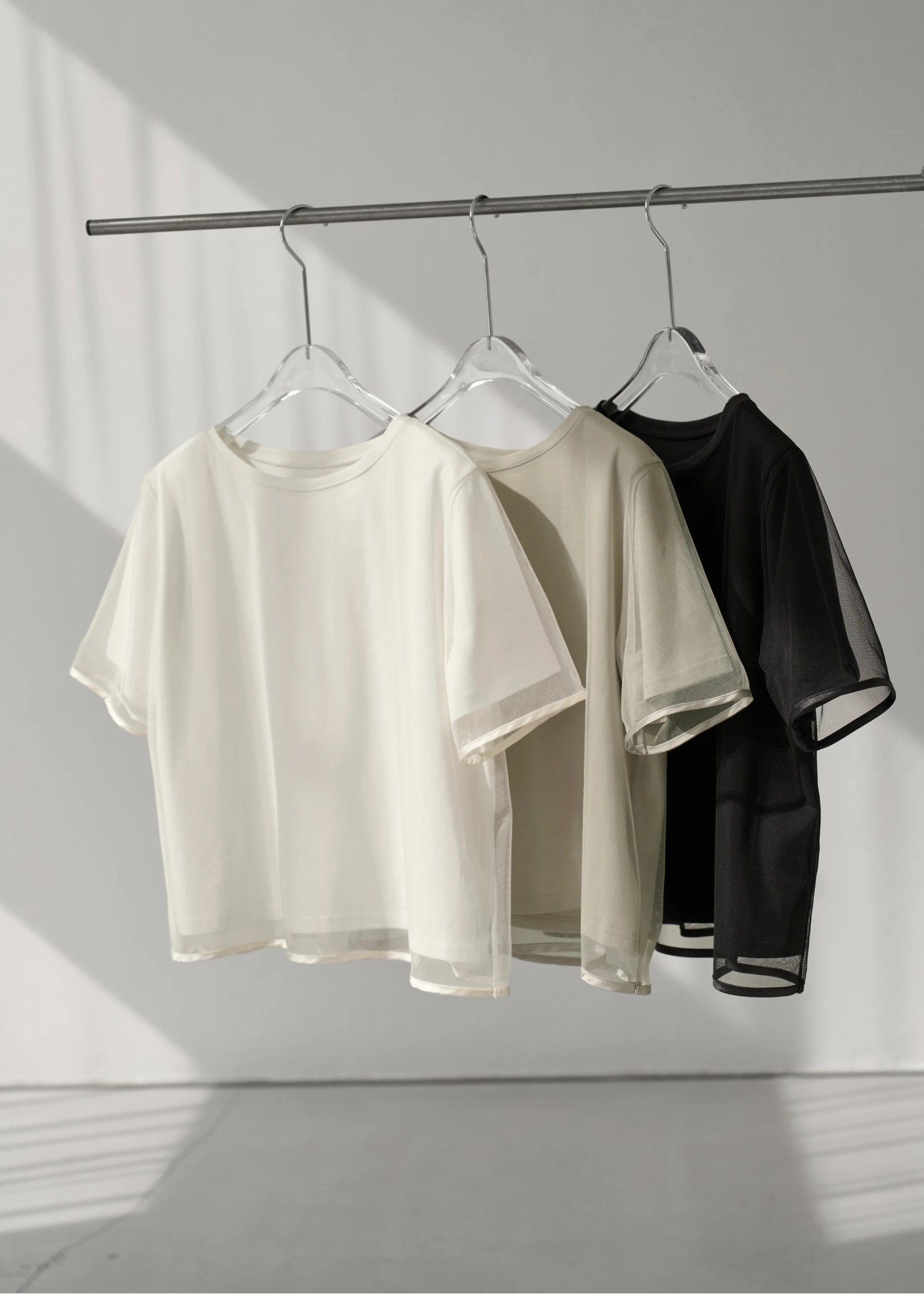 tulle combi piping T-shirt