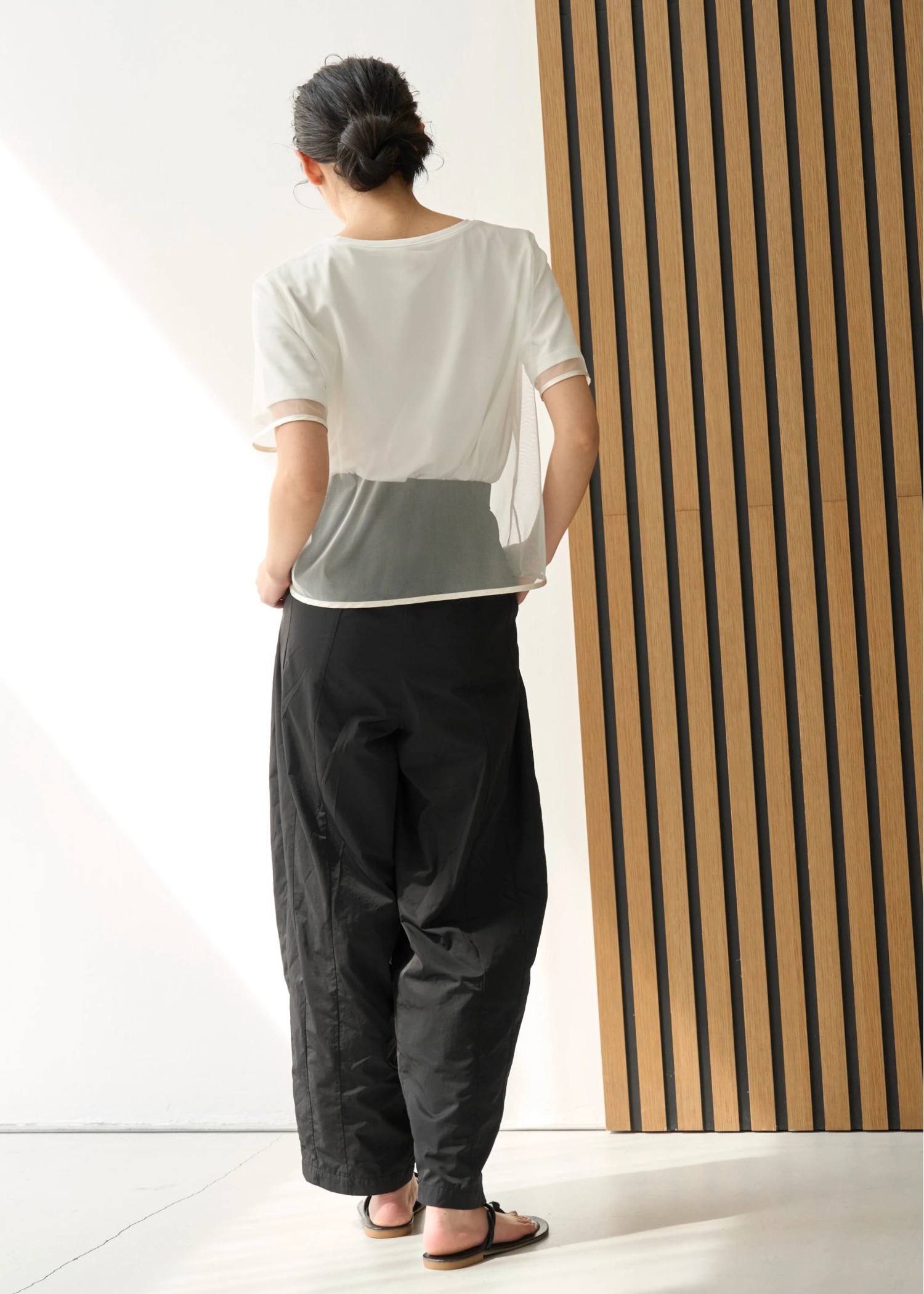 tulle combi piping T-shirt