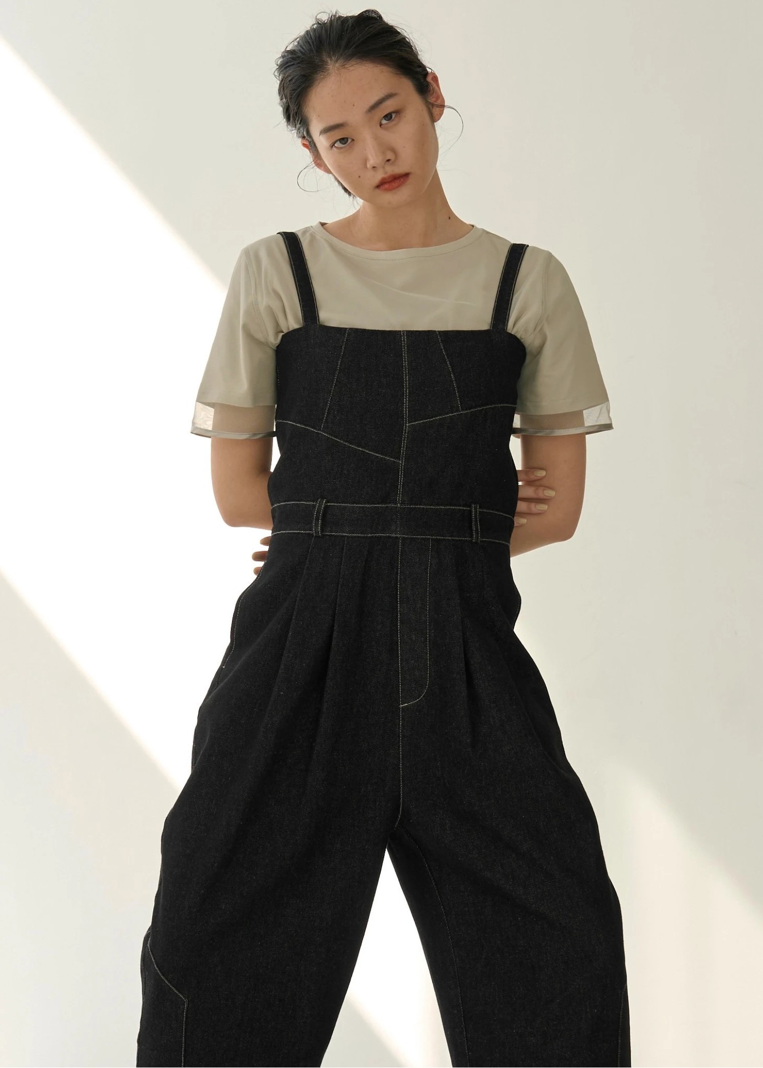 tulle combi piping T-shirt