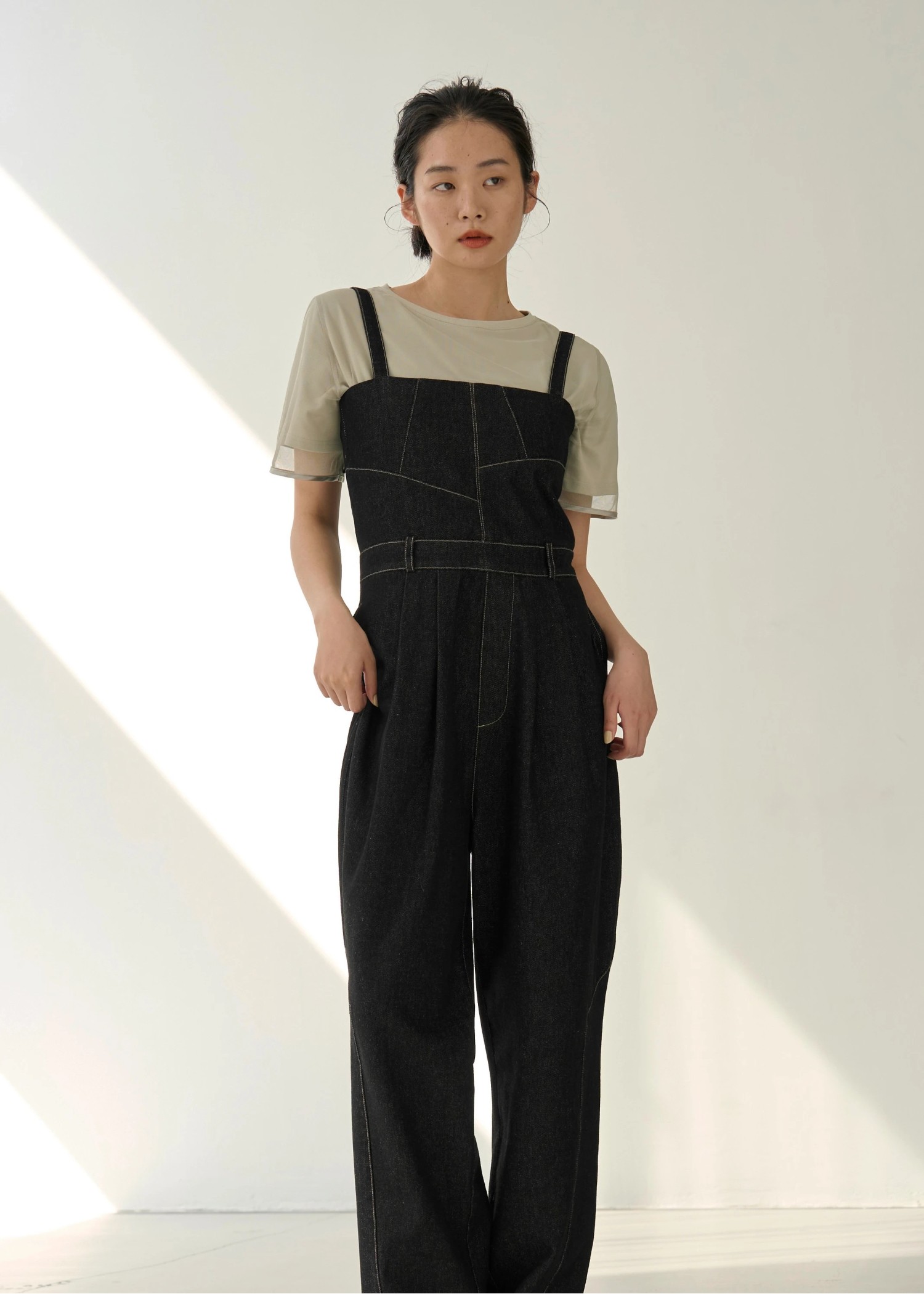 tulle combi piping T-shirt