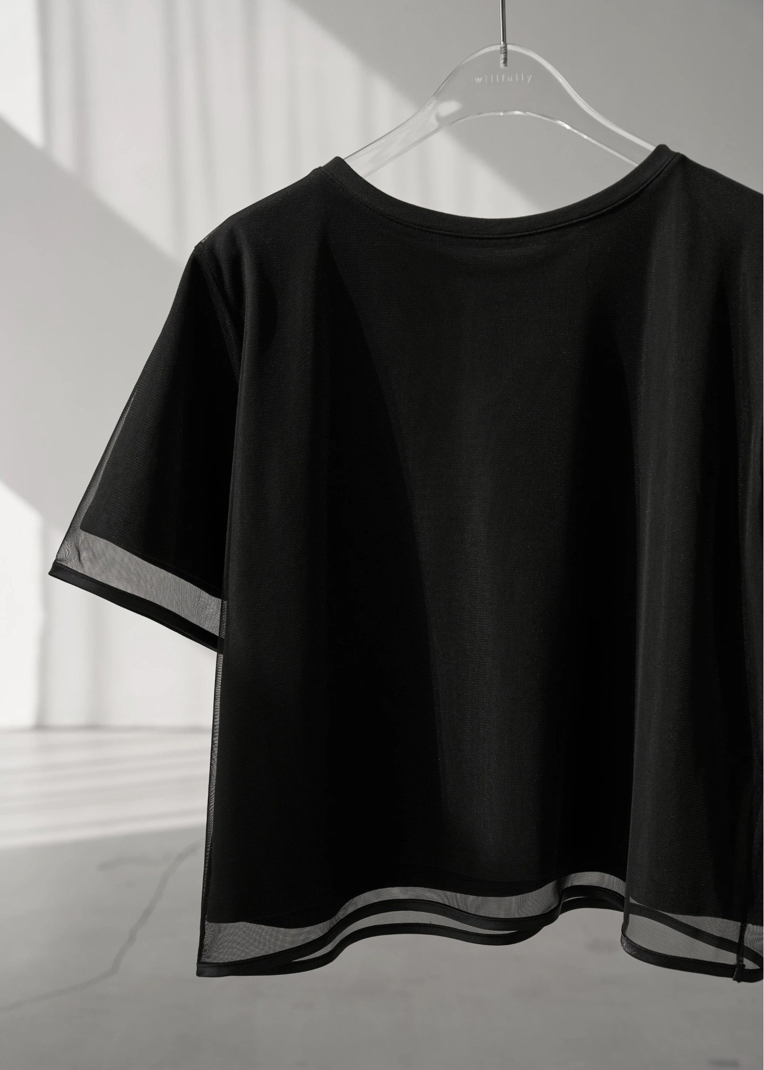 tulle combi piping T-shirt