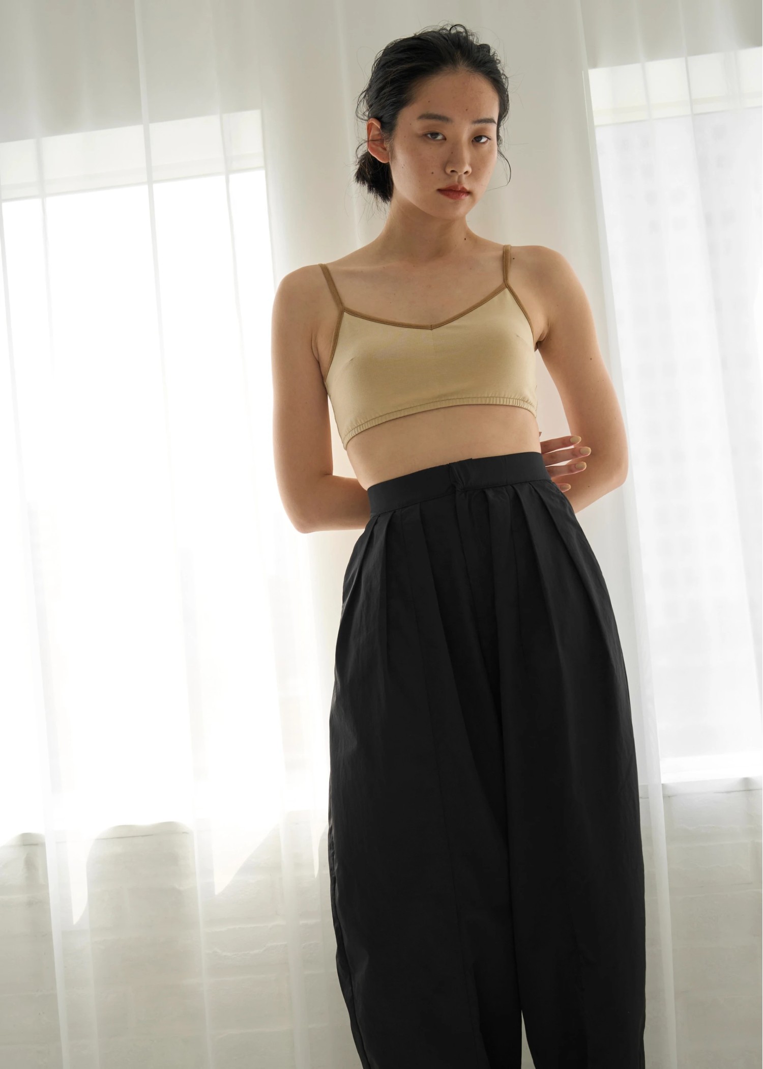 cup in cut and sew bra top