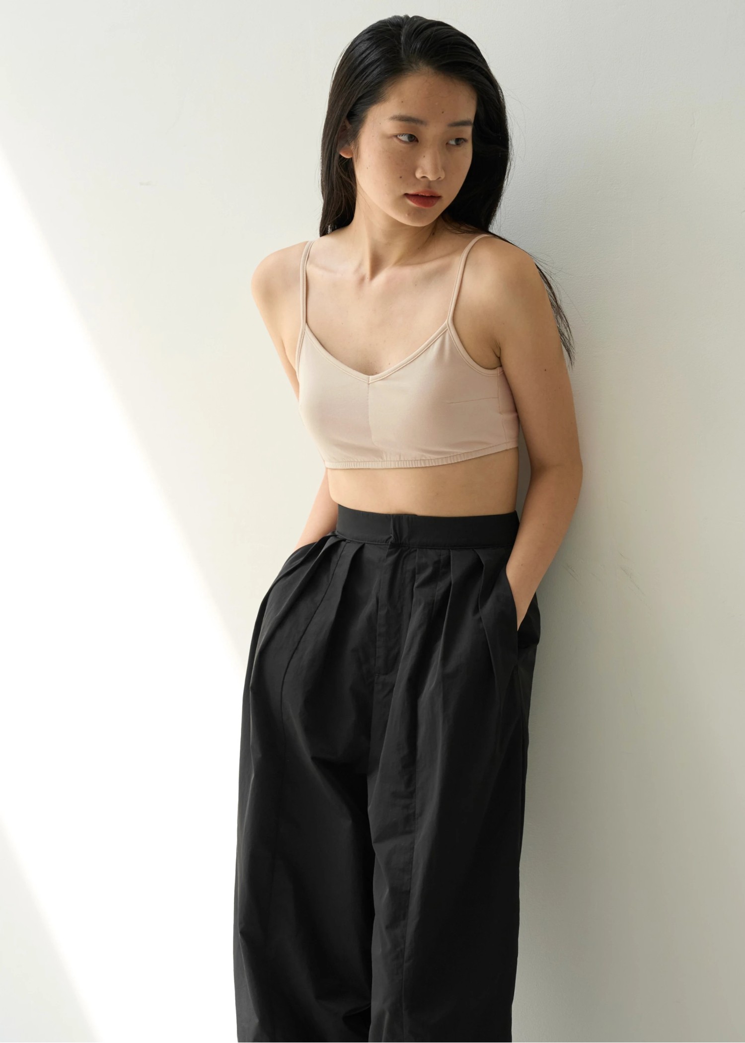 cup in cut and sew bra top