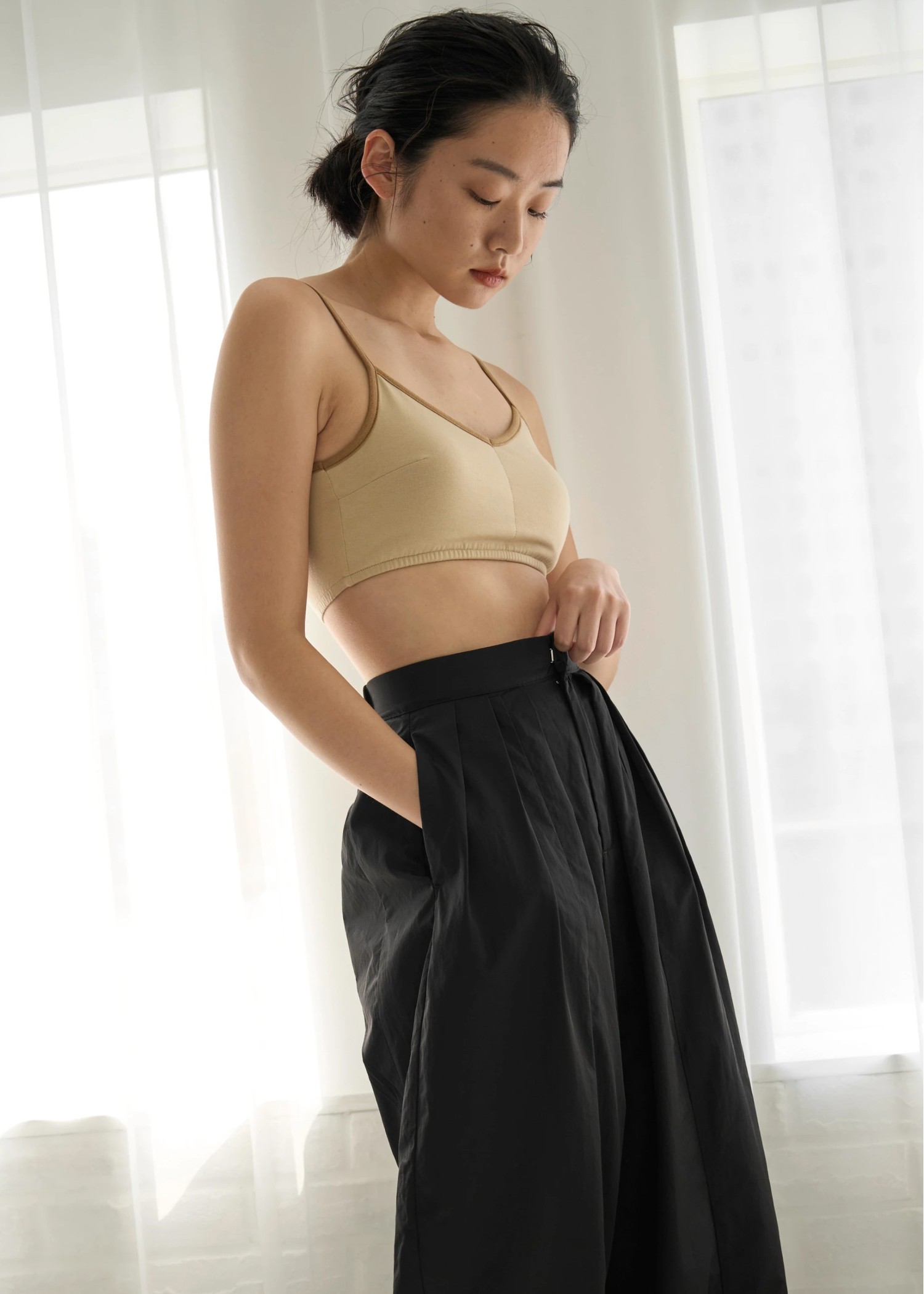 cup in cut and sew bra top