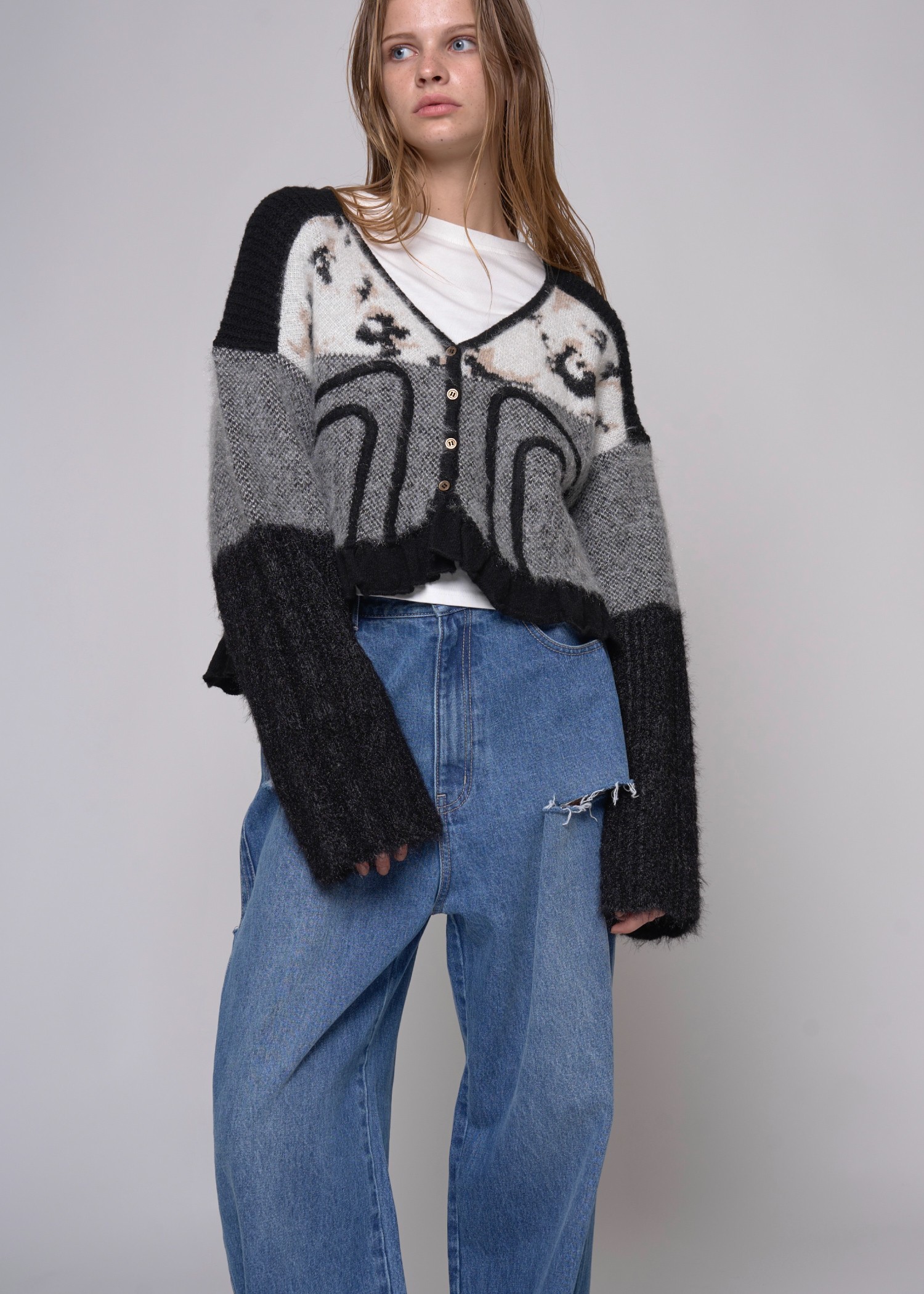 at random shaggy pattern knit CD