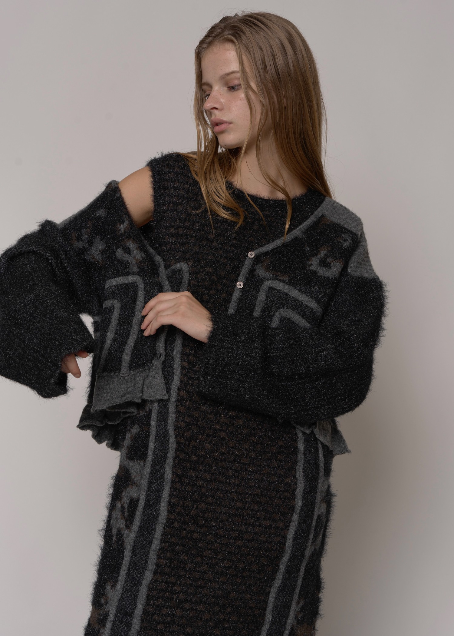 at random shaggy pattern knit CD