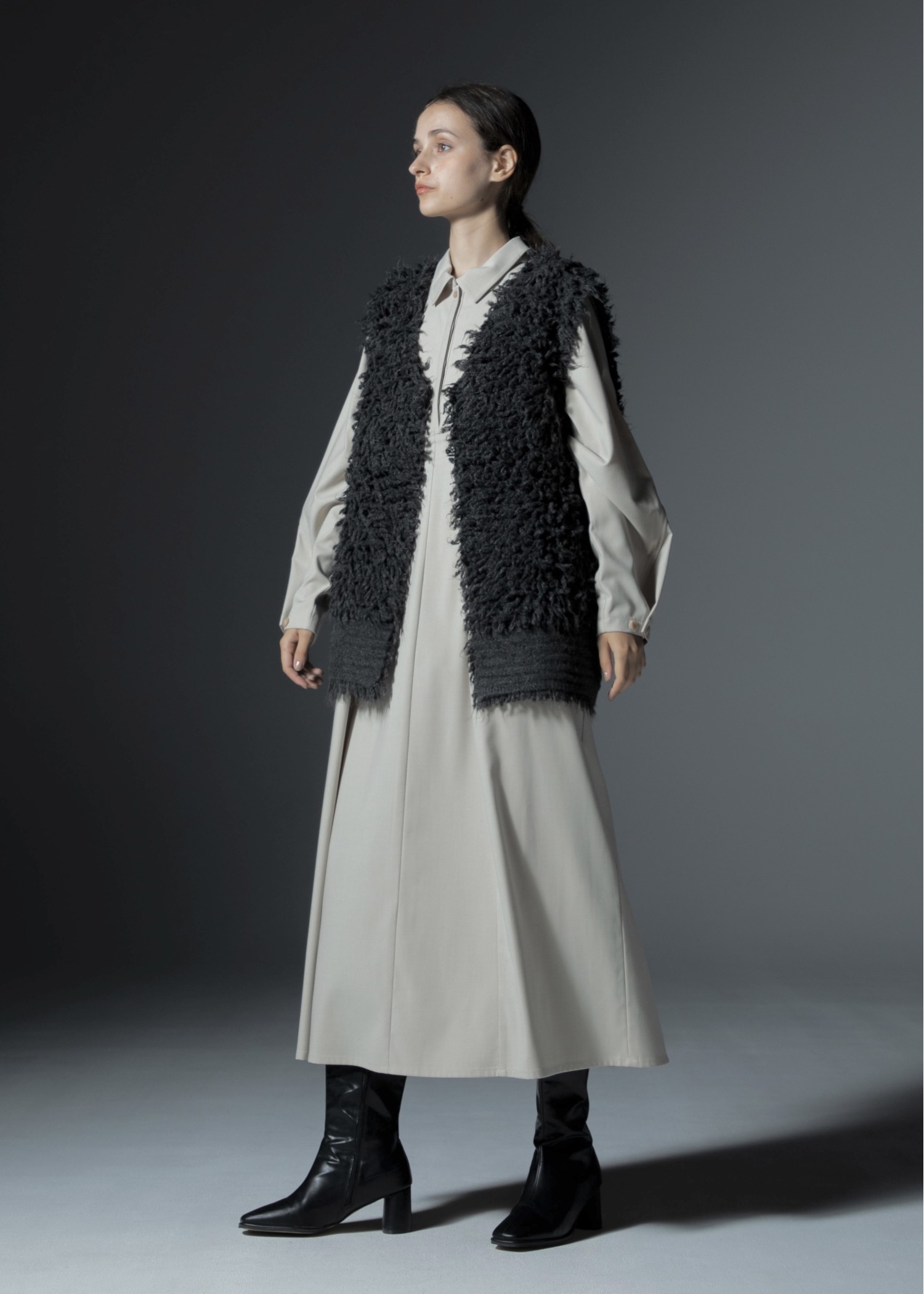 long loop reversible knit vest