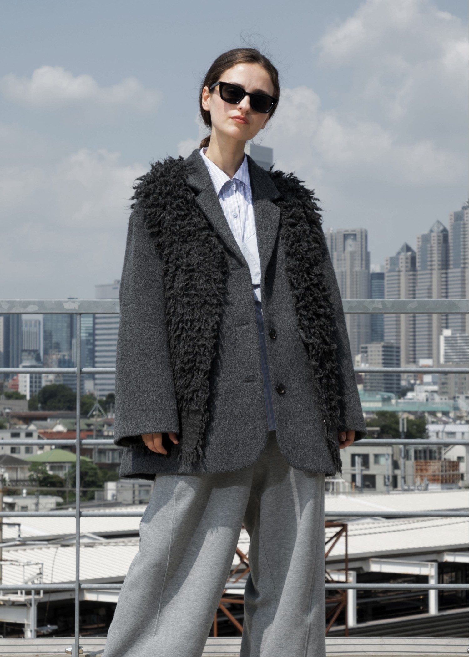 long loop reversible knit vest