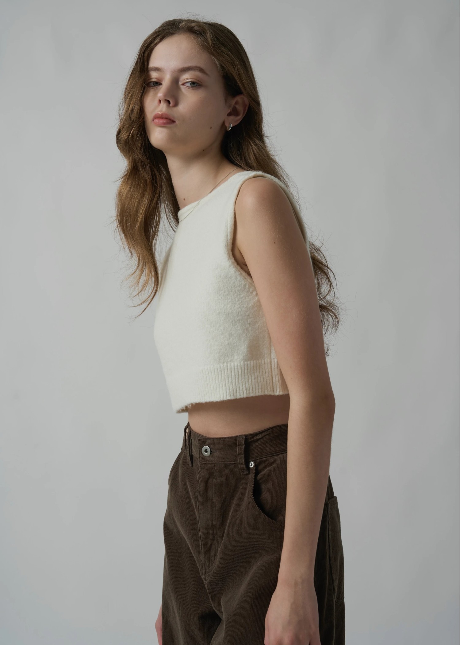 cropped 2way gentle knit tank