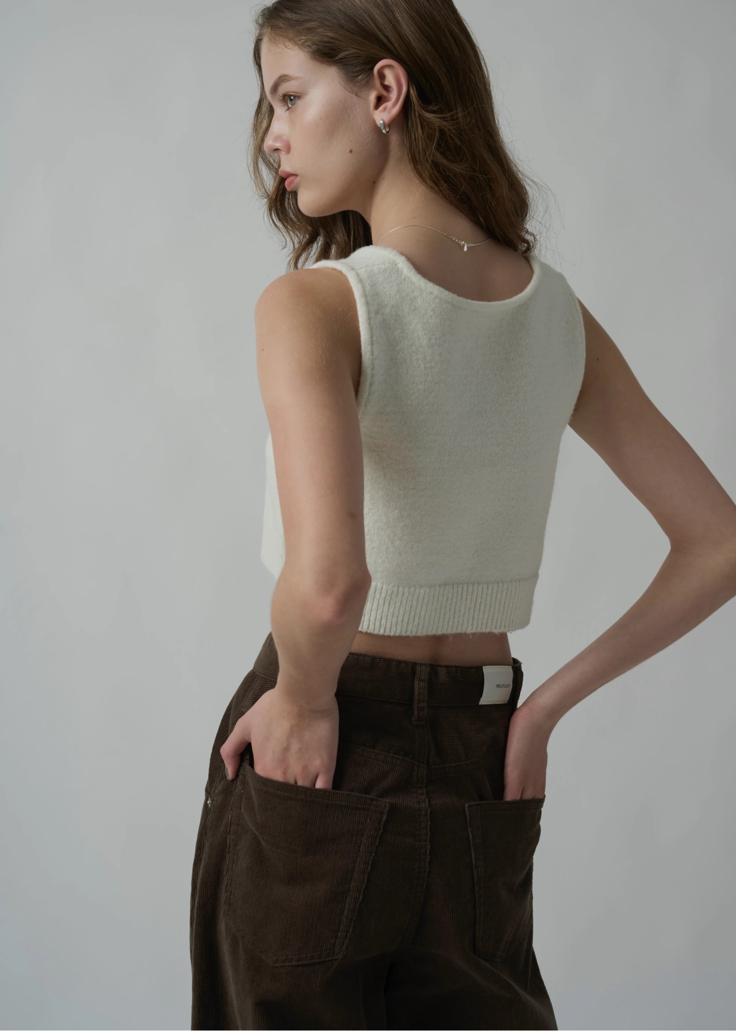 cropped 2way gentle knit tank