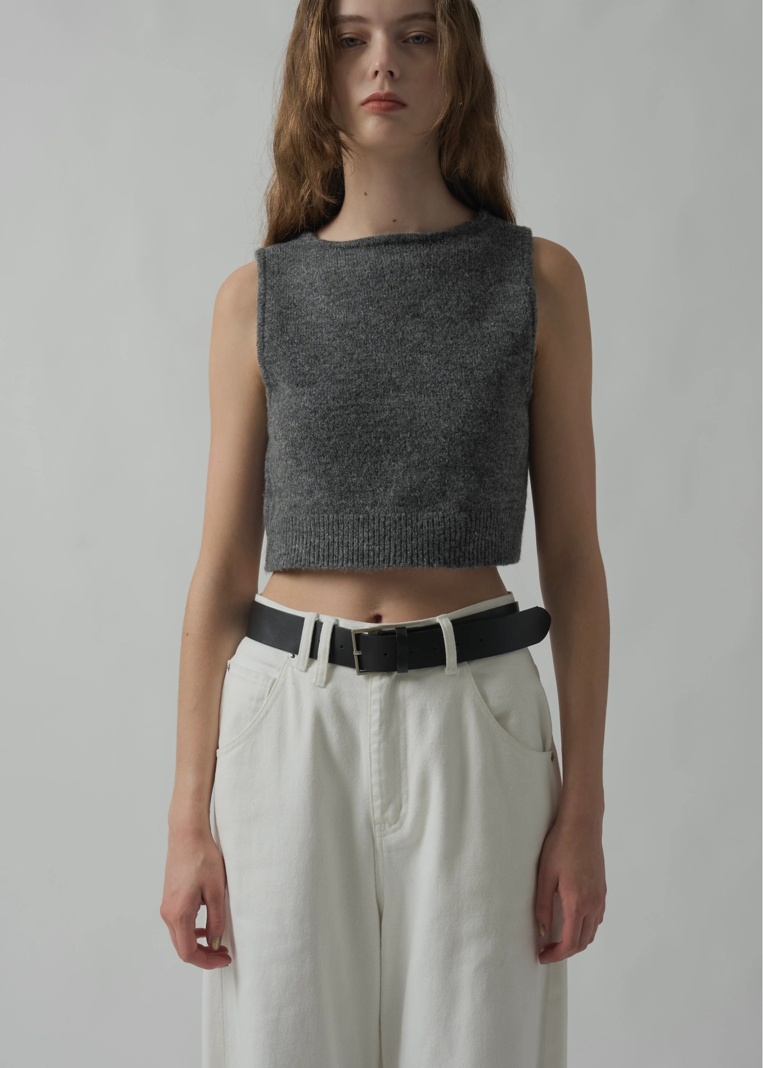 cropped 2way gentle knit tank