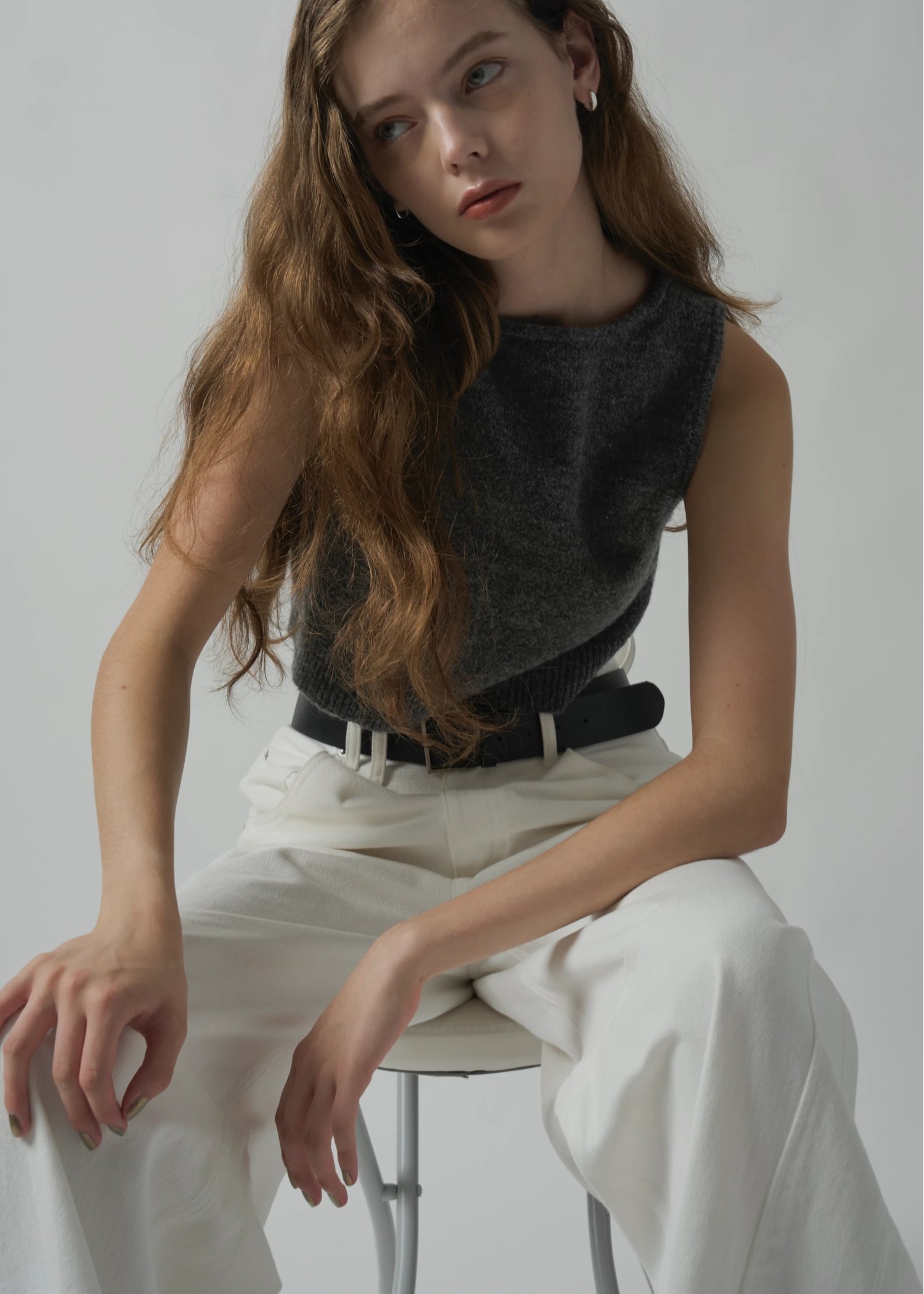 cropped 2way gentle knit tank