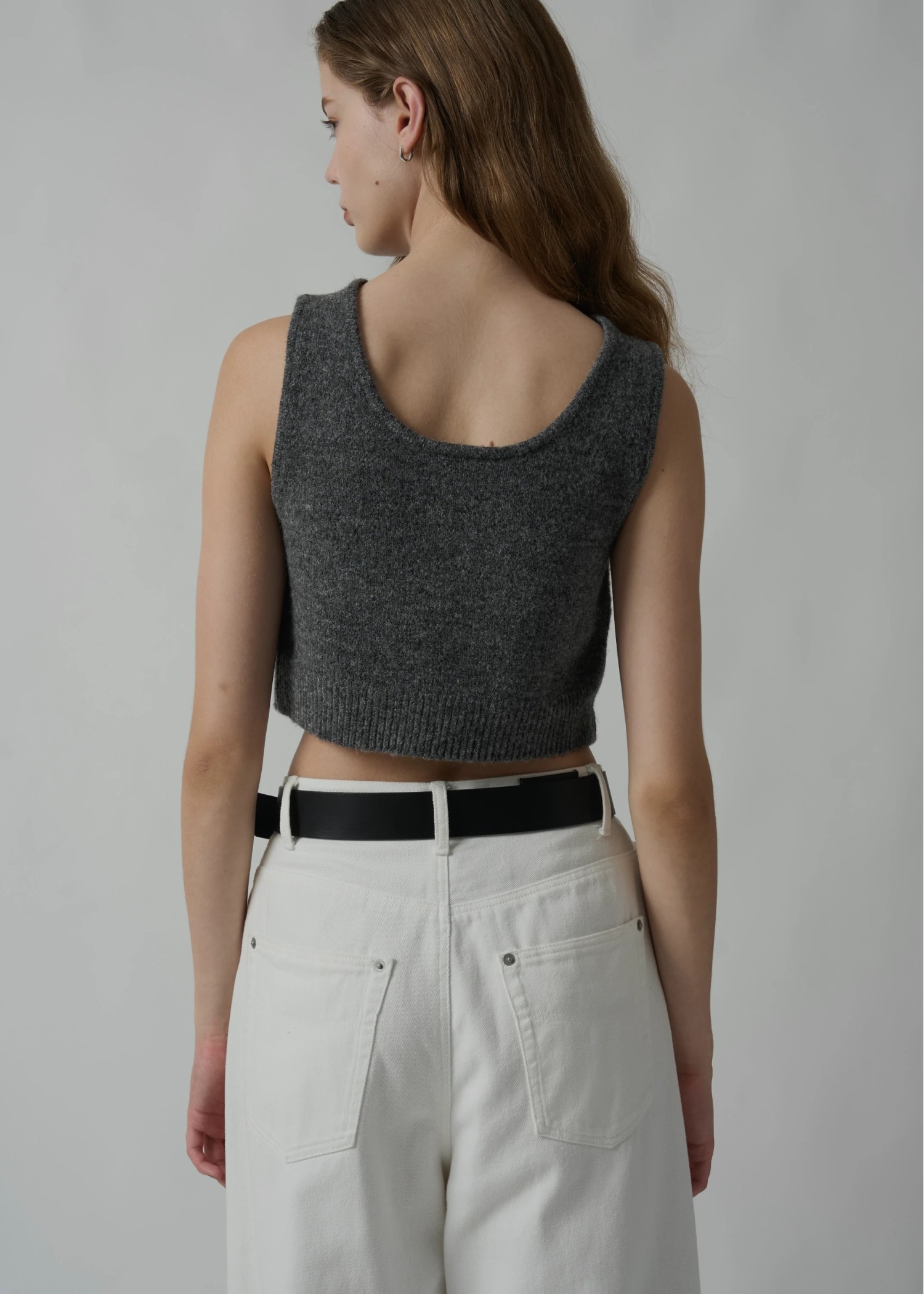 cropped 2way gentle knit tank
