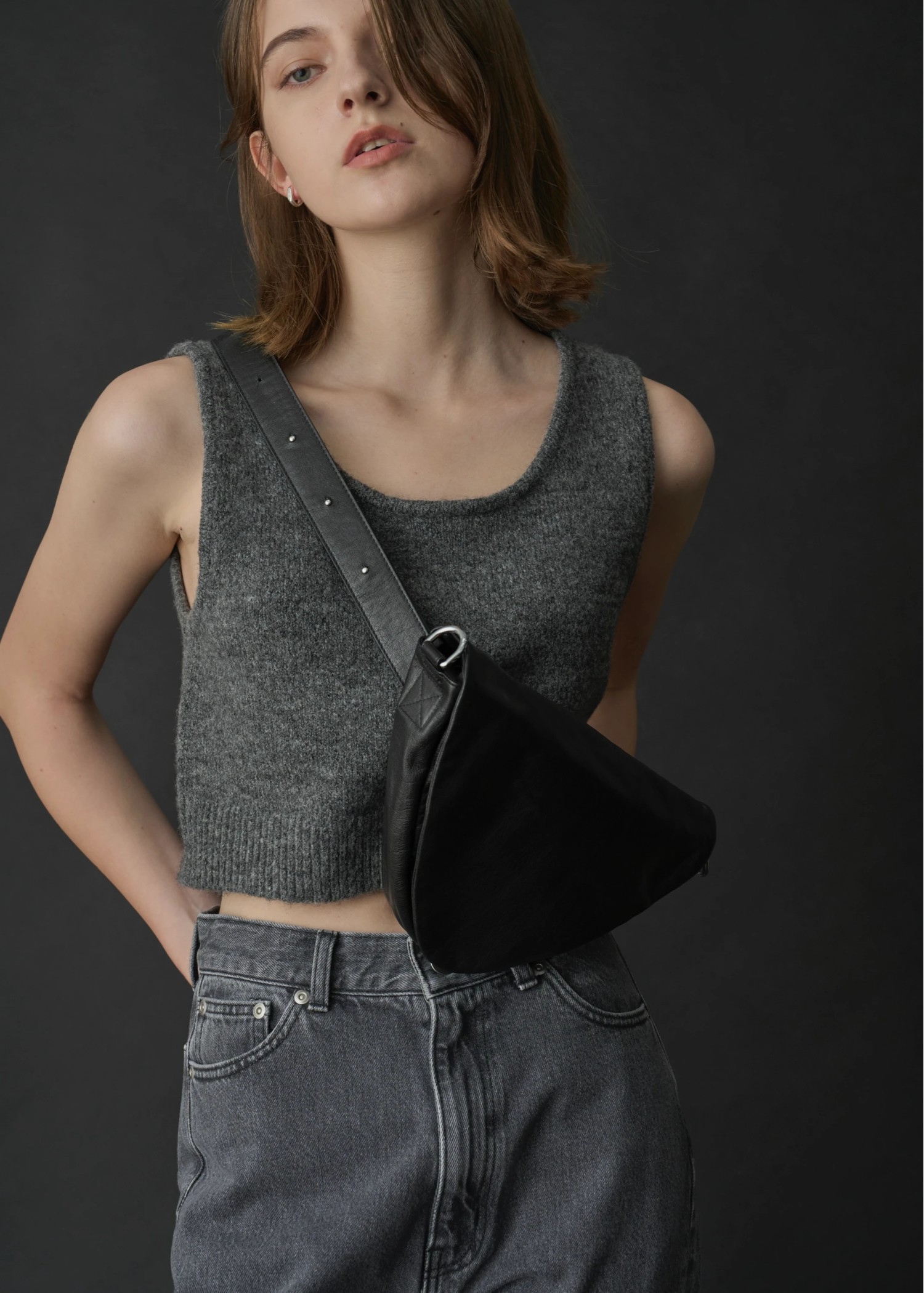 cropped 2way gentle knit tank