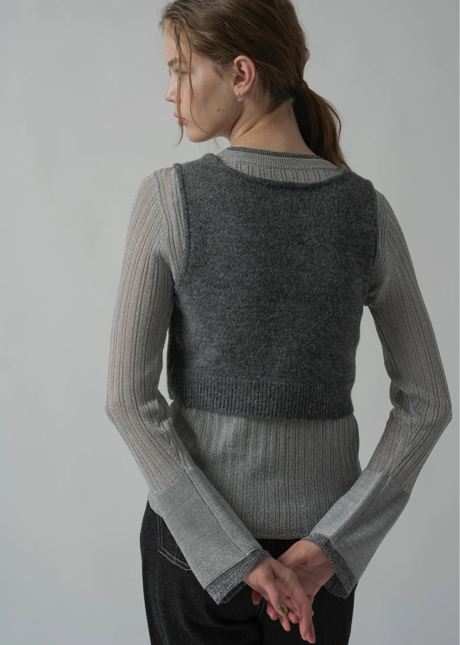 cropped 2way gentle knit tank