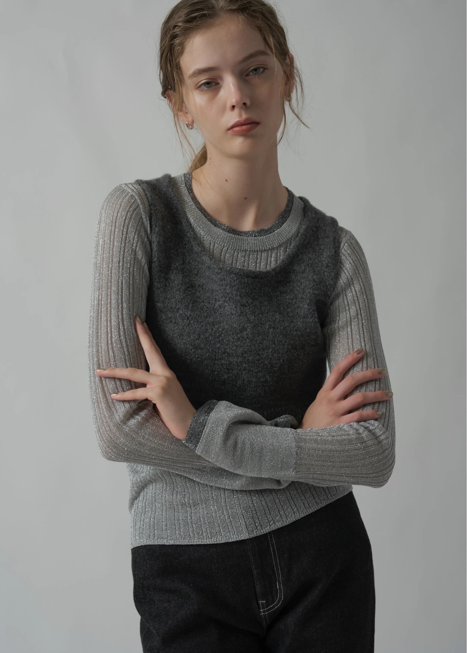 cropped 2way gentle knit tank