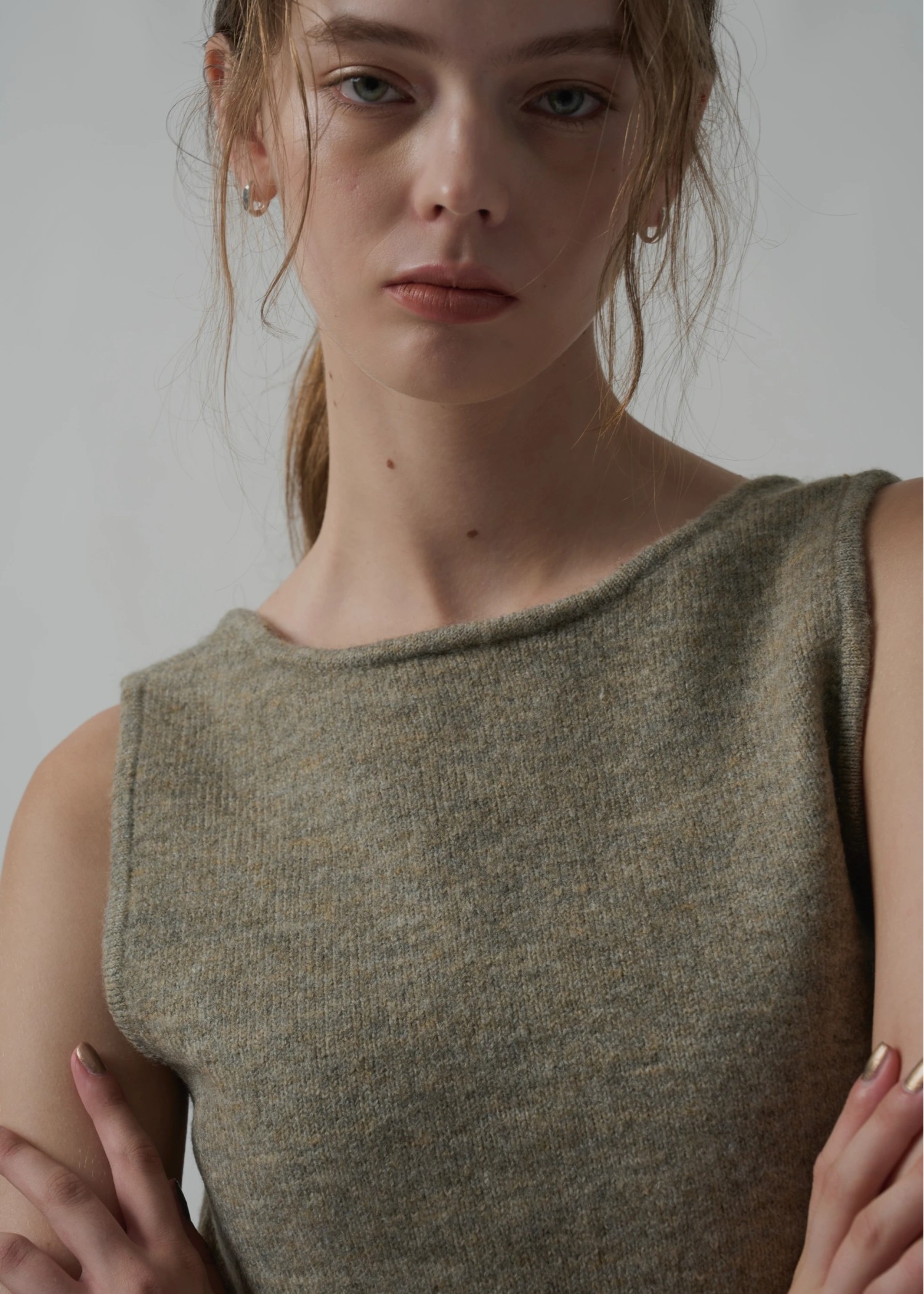 cropped 2way gentle knit tank