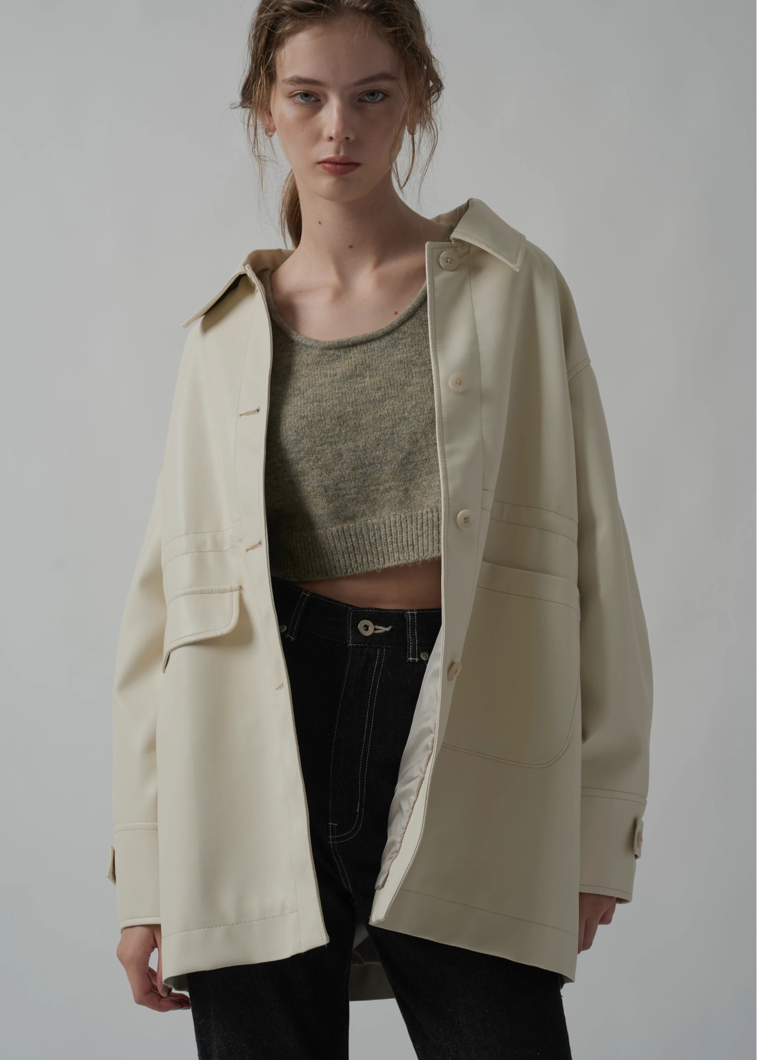 cropped 2way gentle knit tank