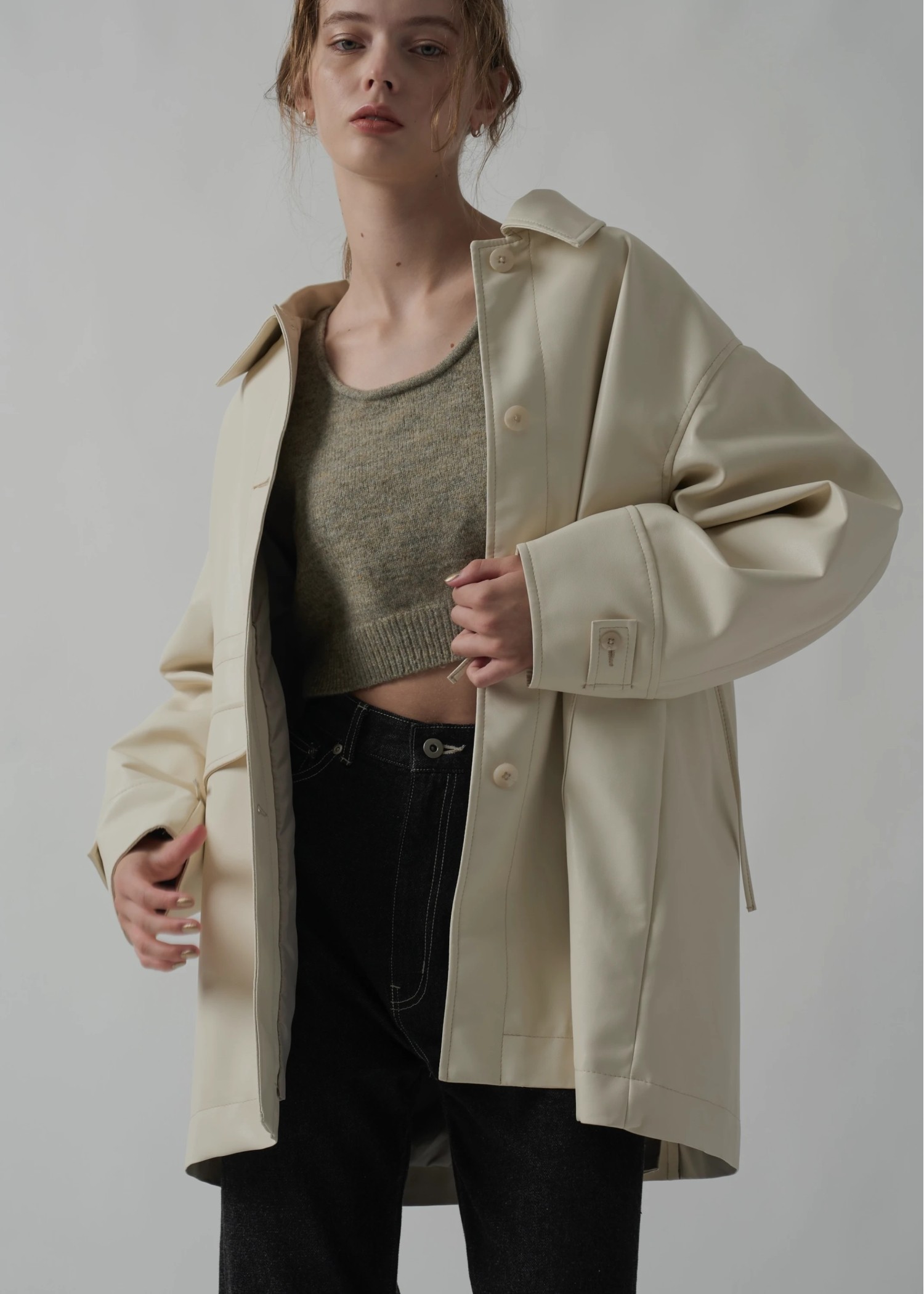 cropped 2way gentle knit tank