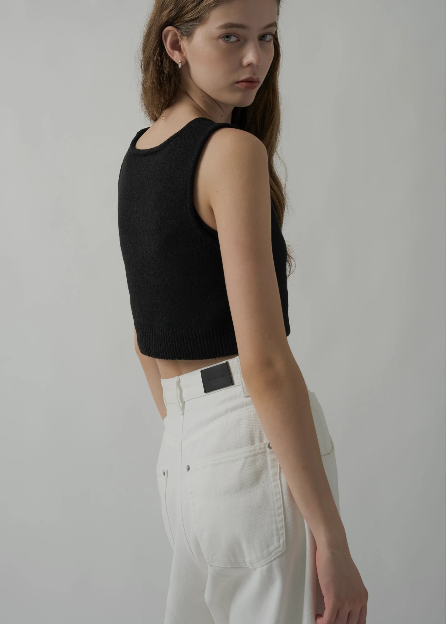cropped 2way gentle knit tank
