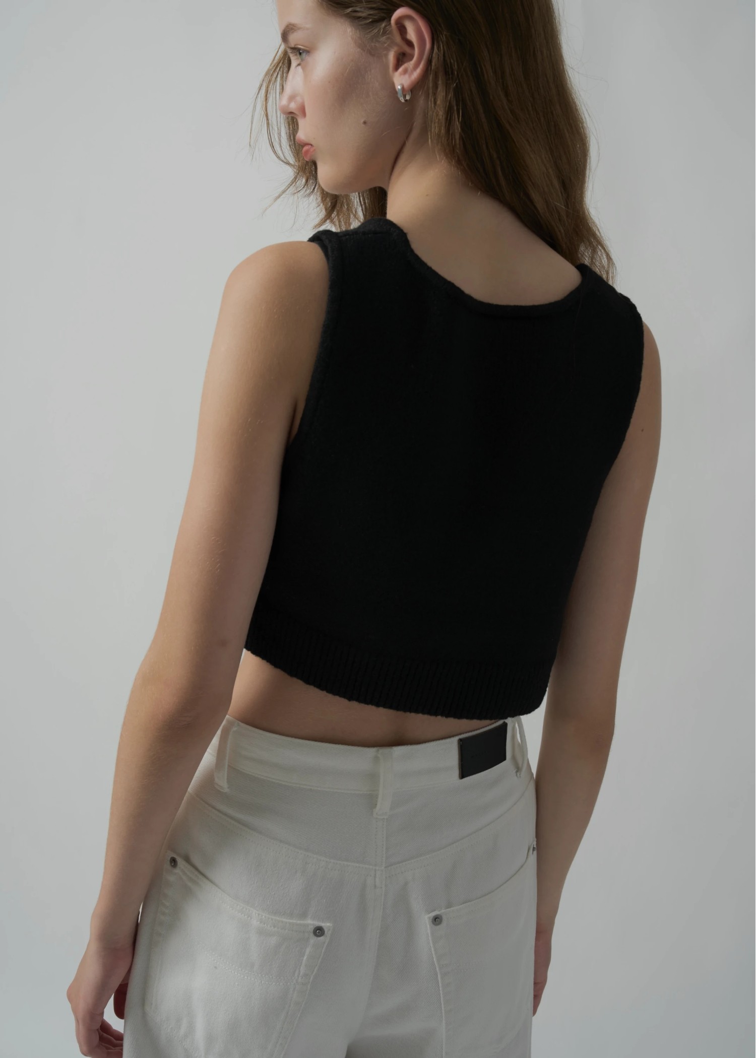 cropped 2way gentle knit tank