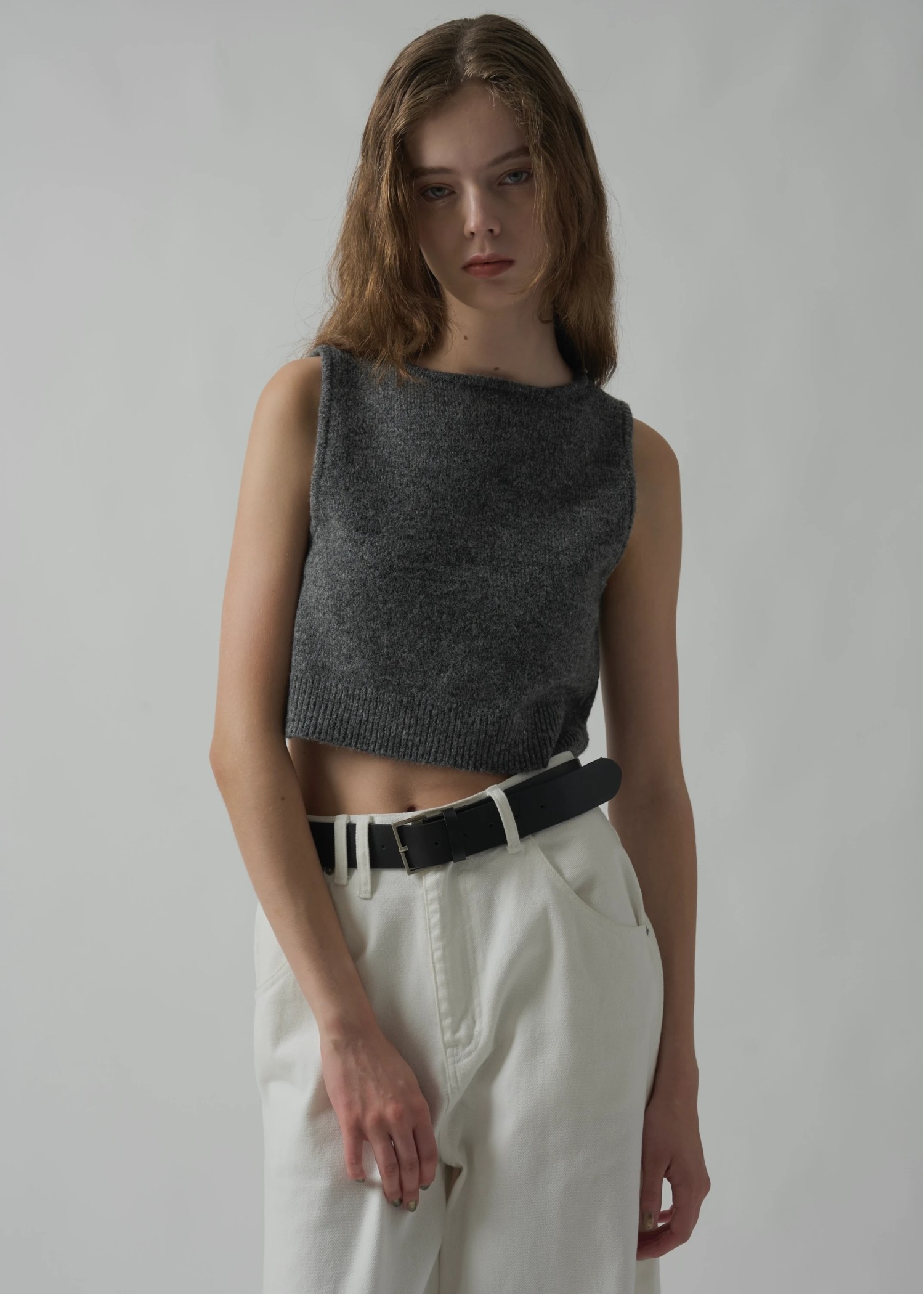 cropped 2way gentle knit tank