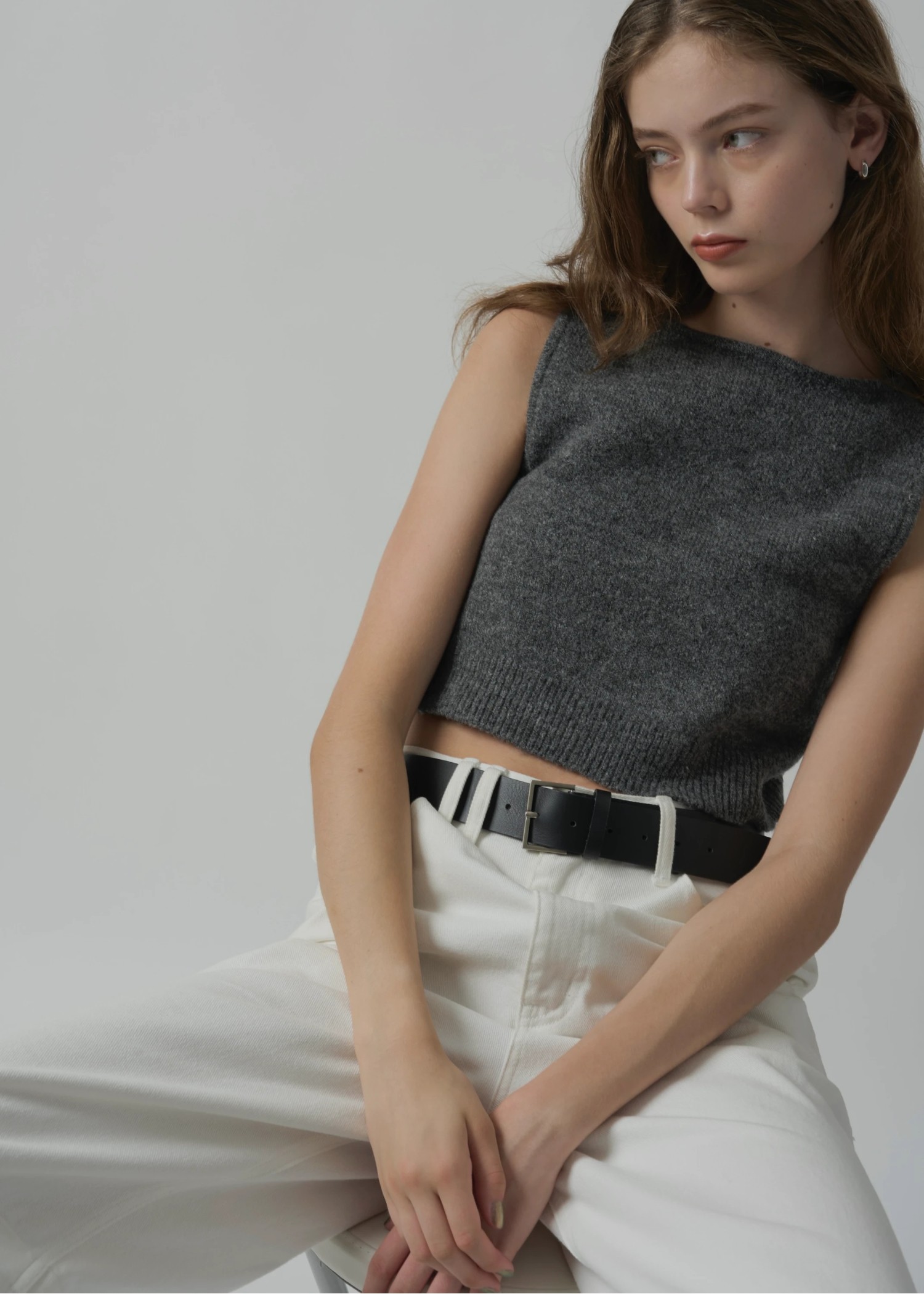 cropped 2way gentle knit tank