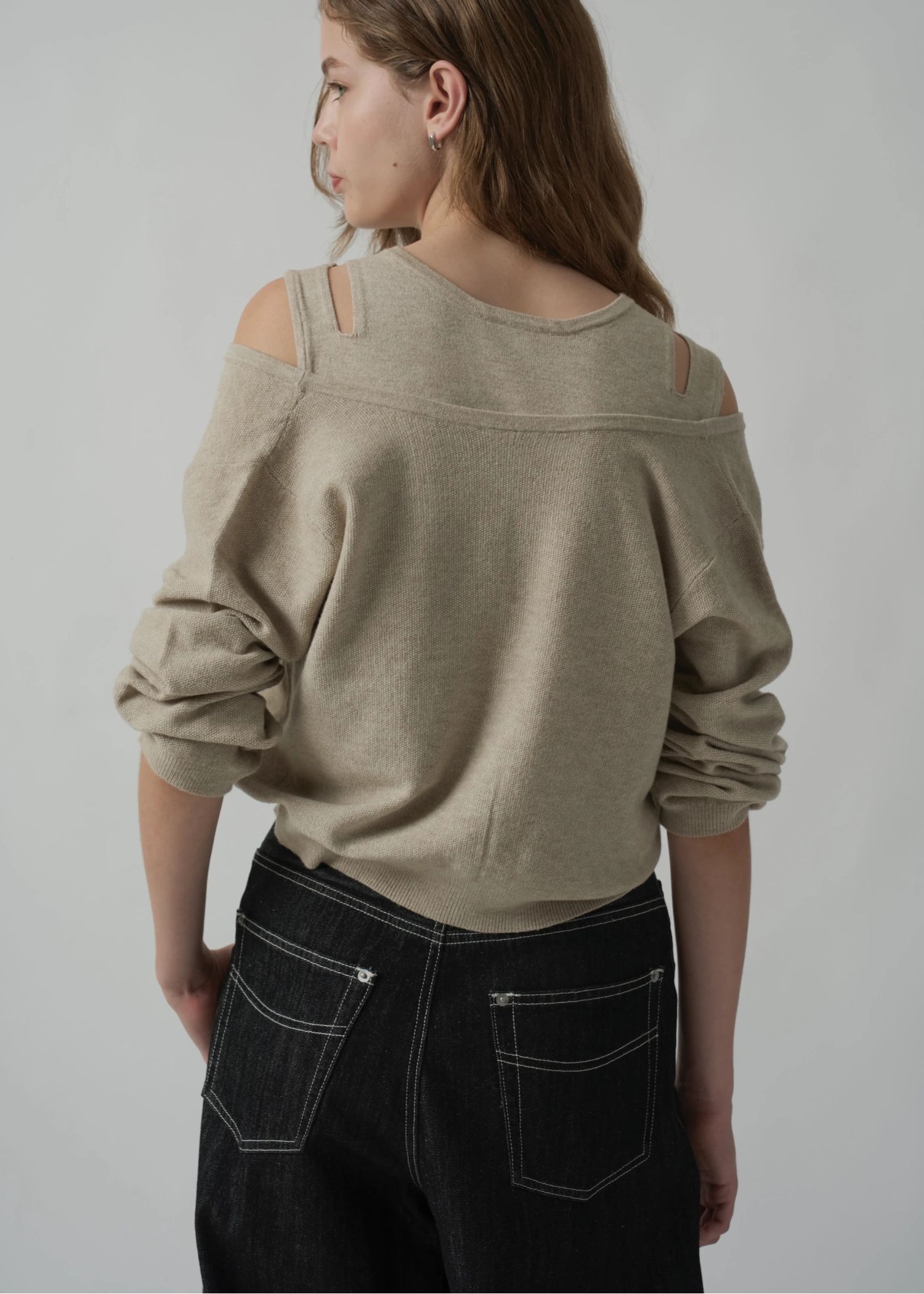 slit tank & seed stitch CD knit ensemble