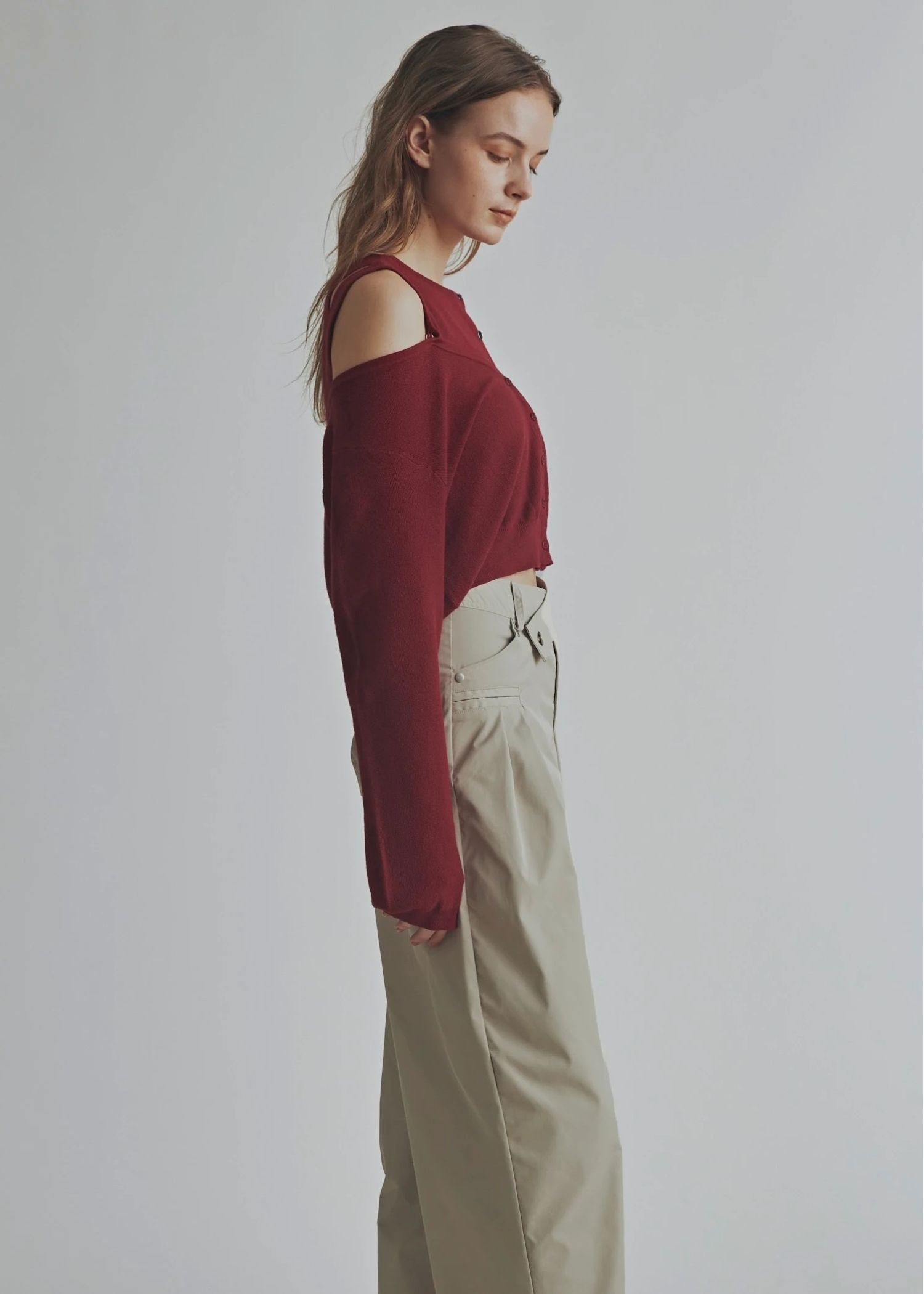 slit tank & seed stitch CD knit ensemble