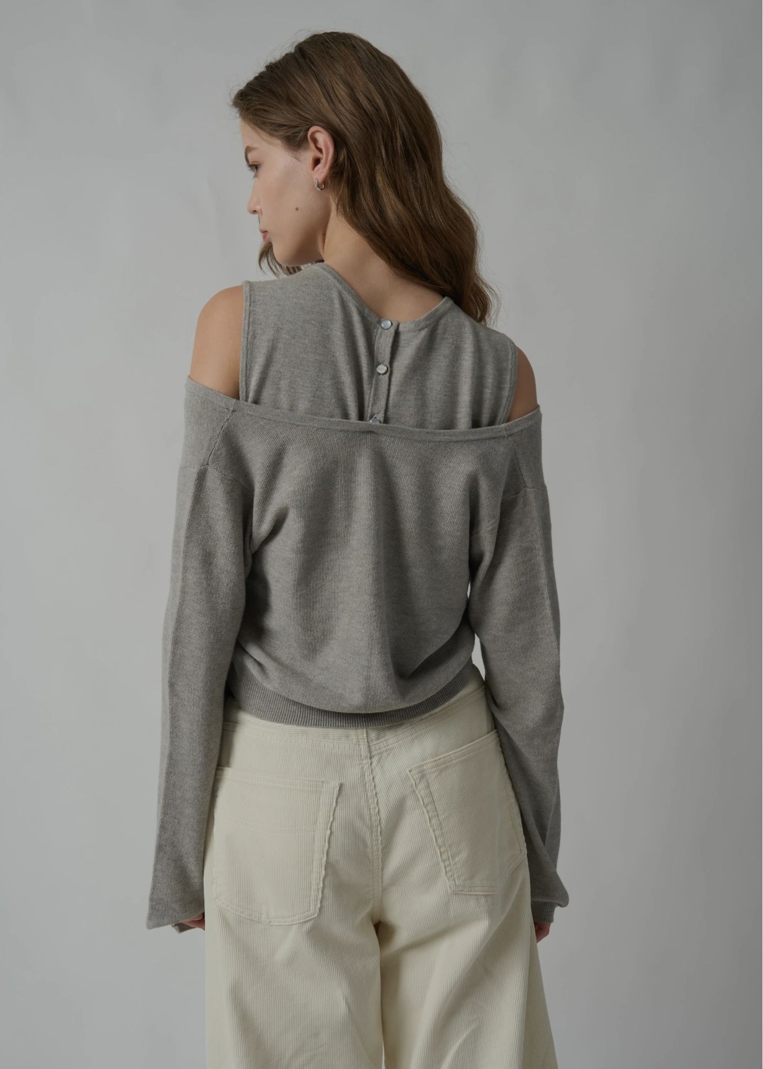 slit tank & seed stitch CD knit ensemble