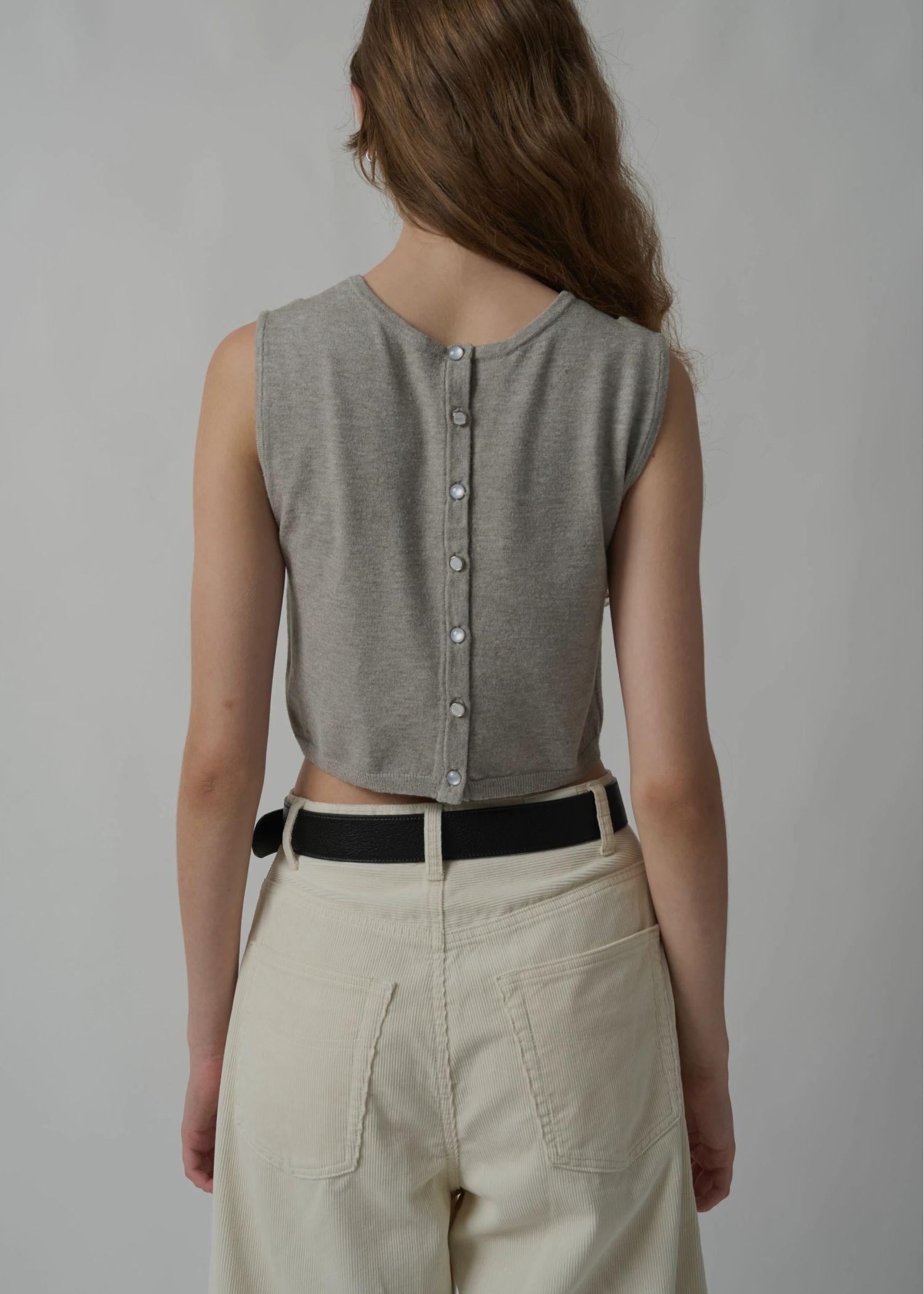 slit tank & seed stitch CD knit ensemble