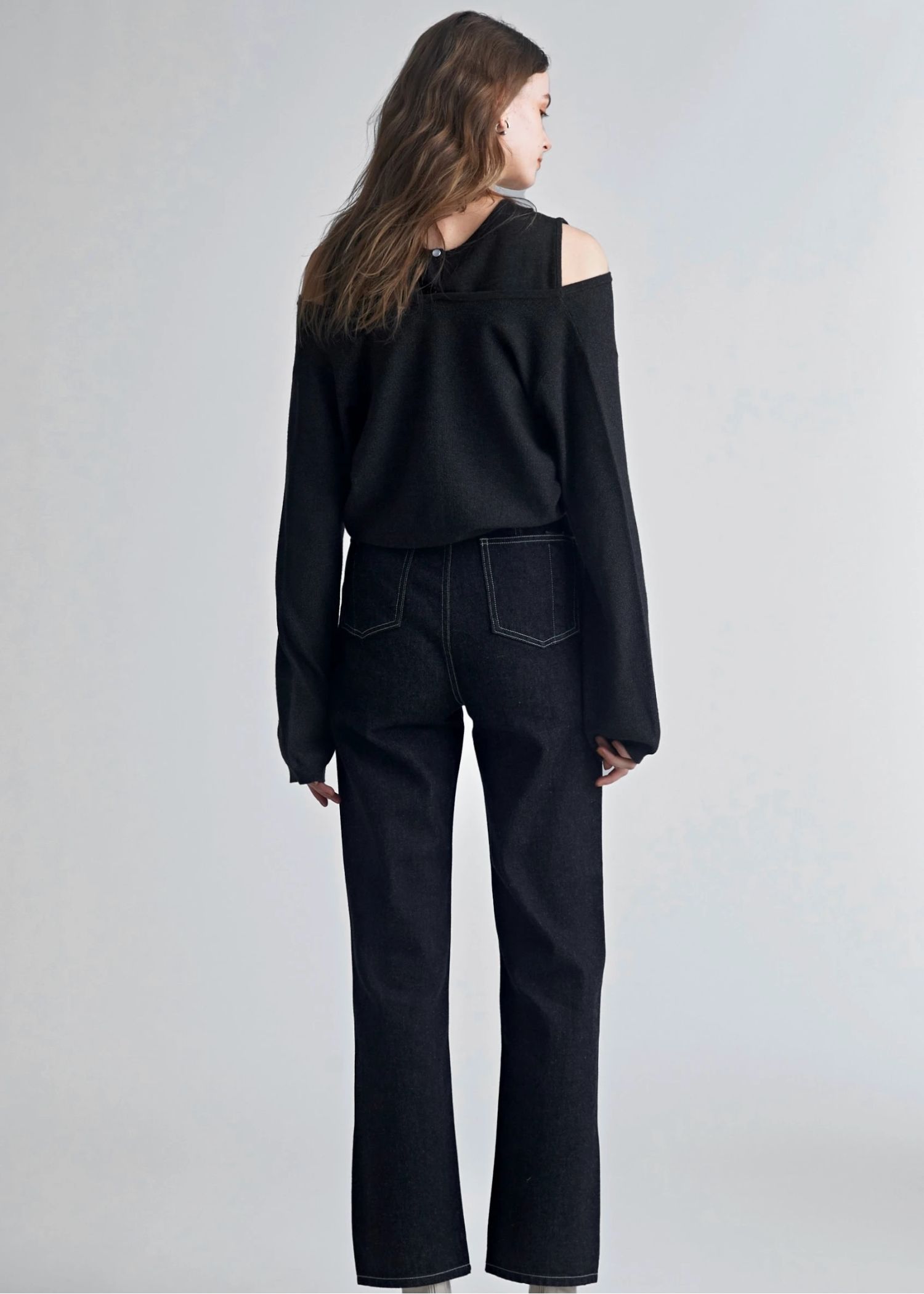 slit tank & seed stitch CD knit ensemble