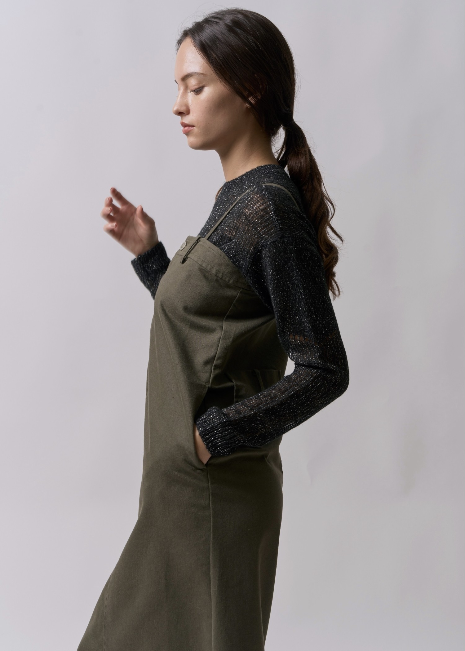 sheer rame openwork short knit