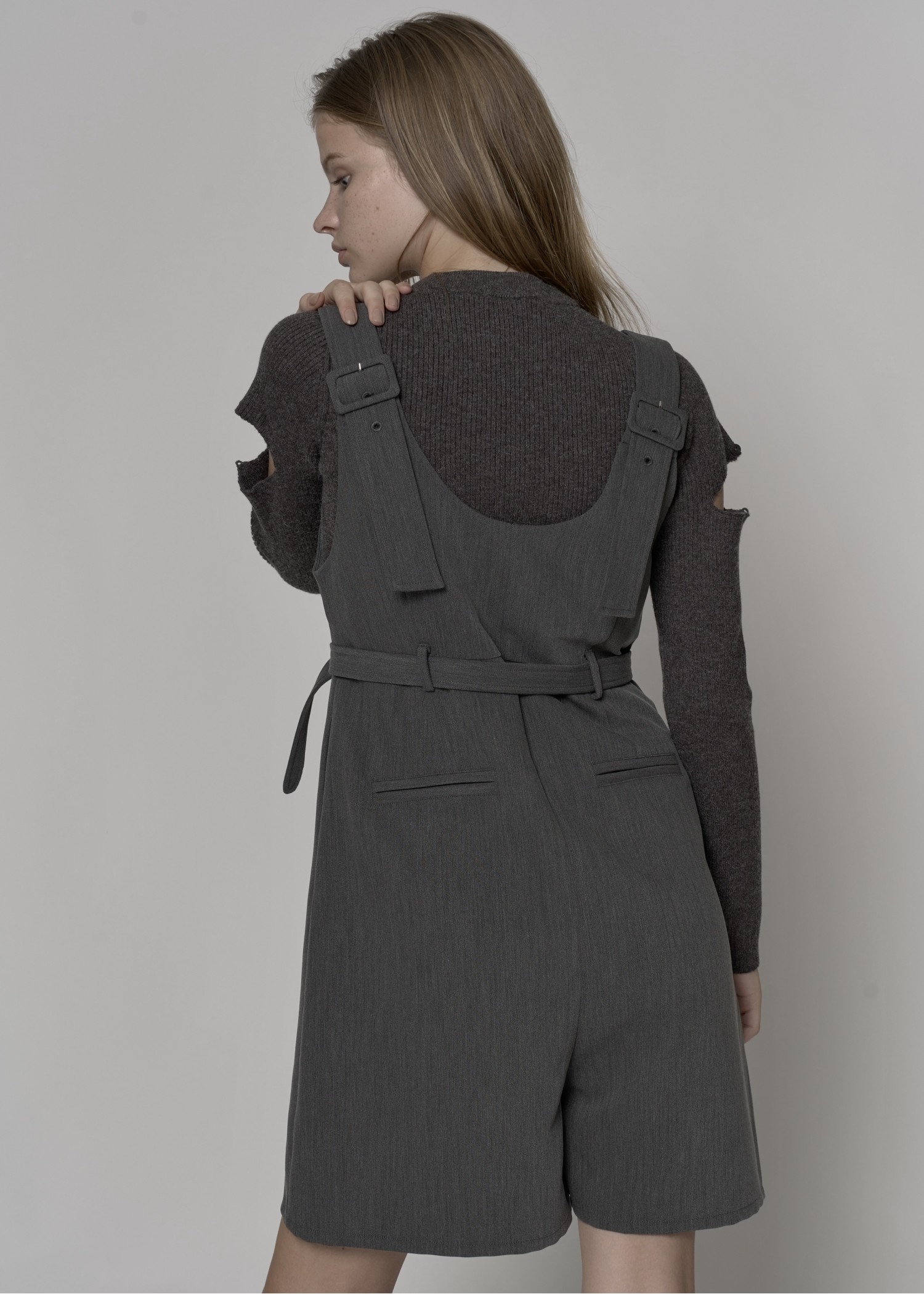 sleeve side notch rib knit