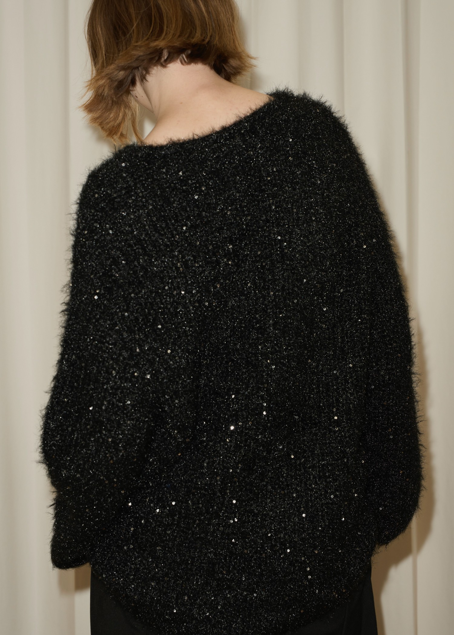 spangle fluffy shaggy loose knit