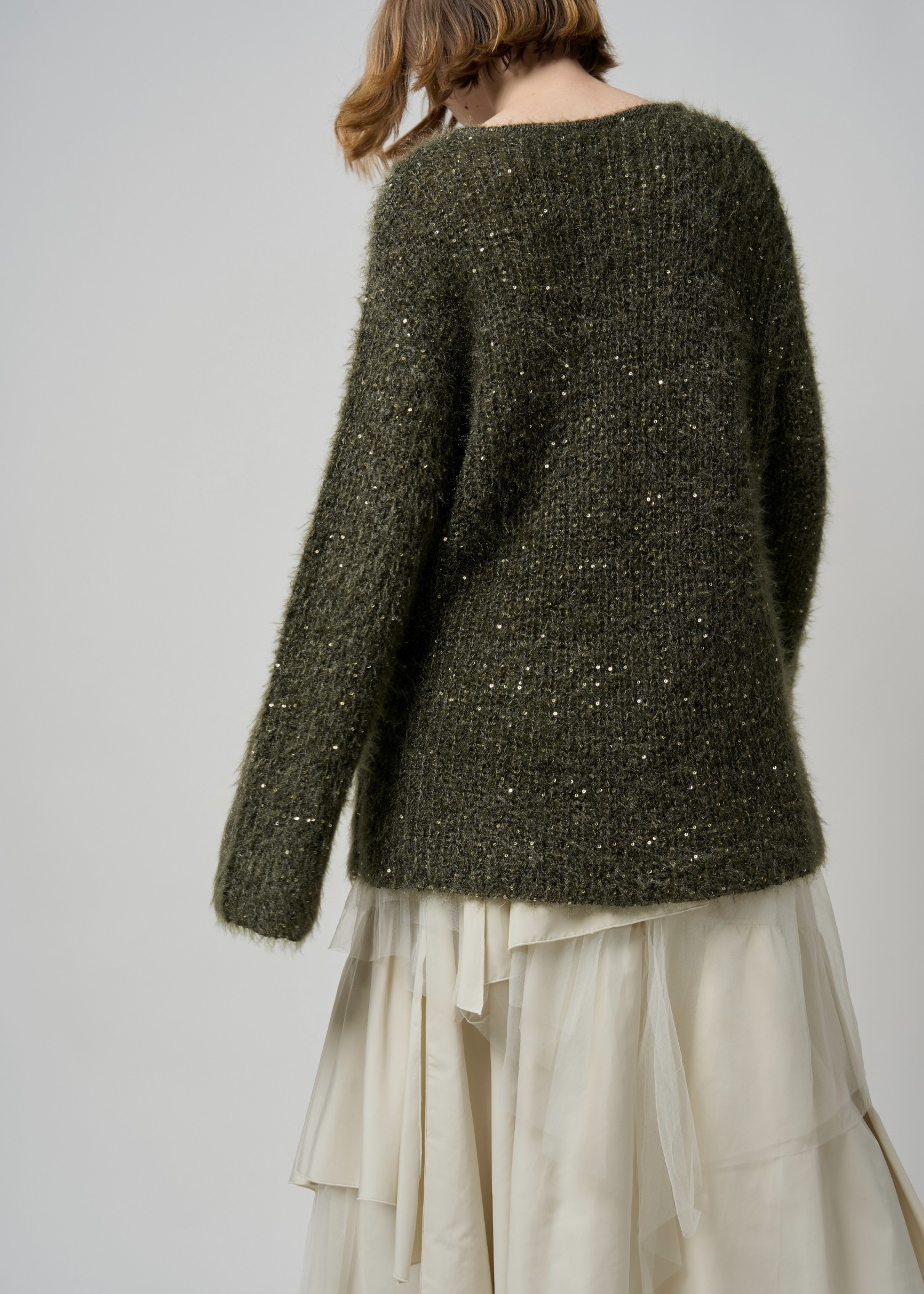 spangle fluffy shaggy loose knit