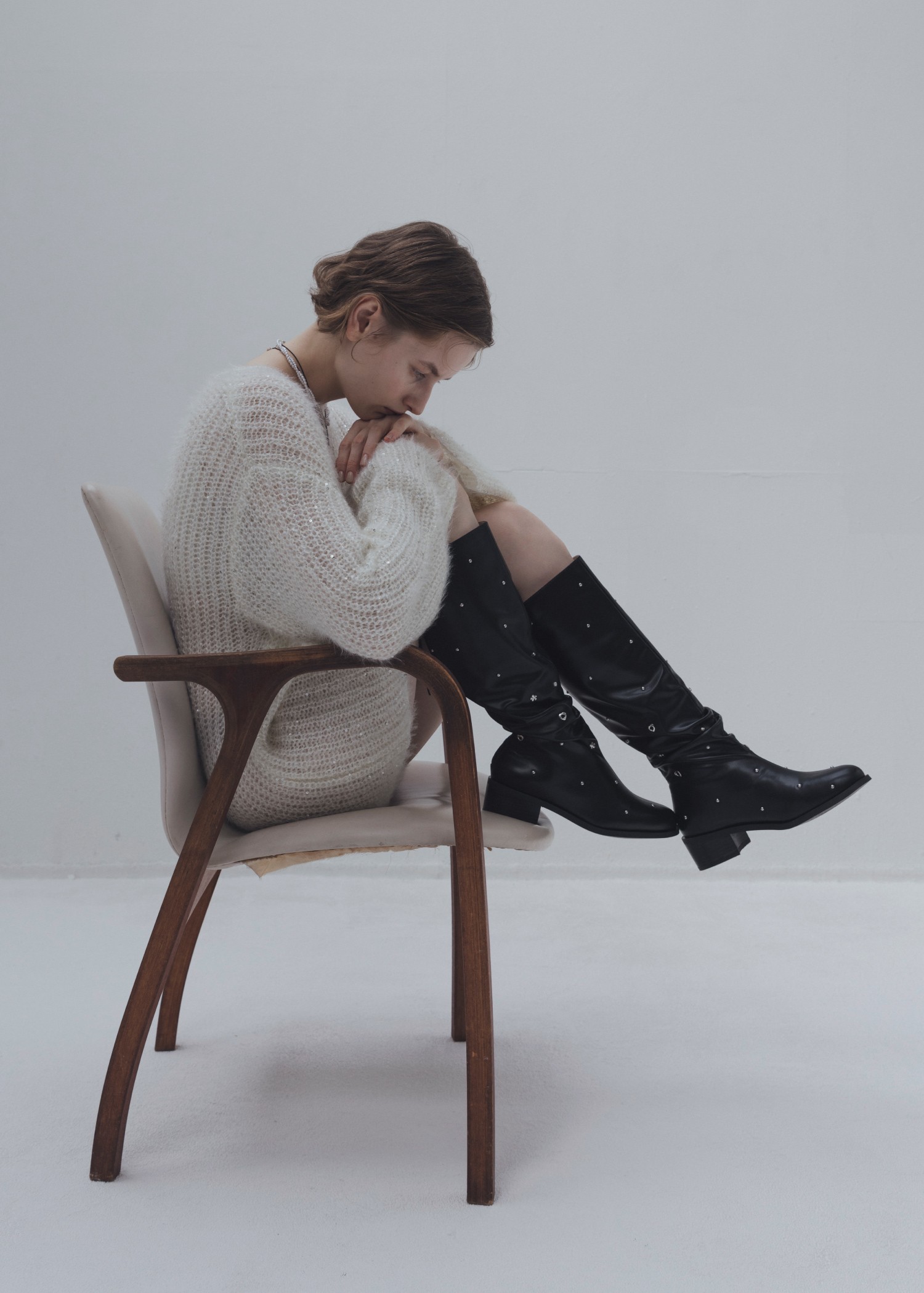 spangle fluffy shaggy loose knit