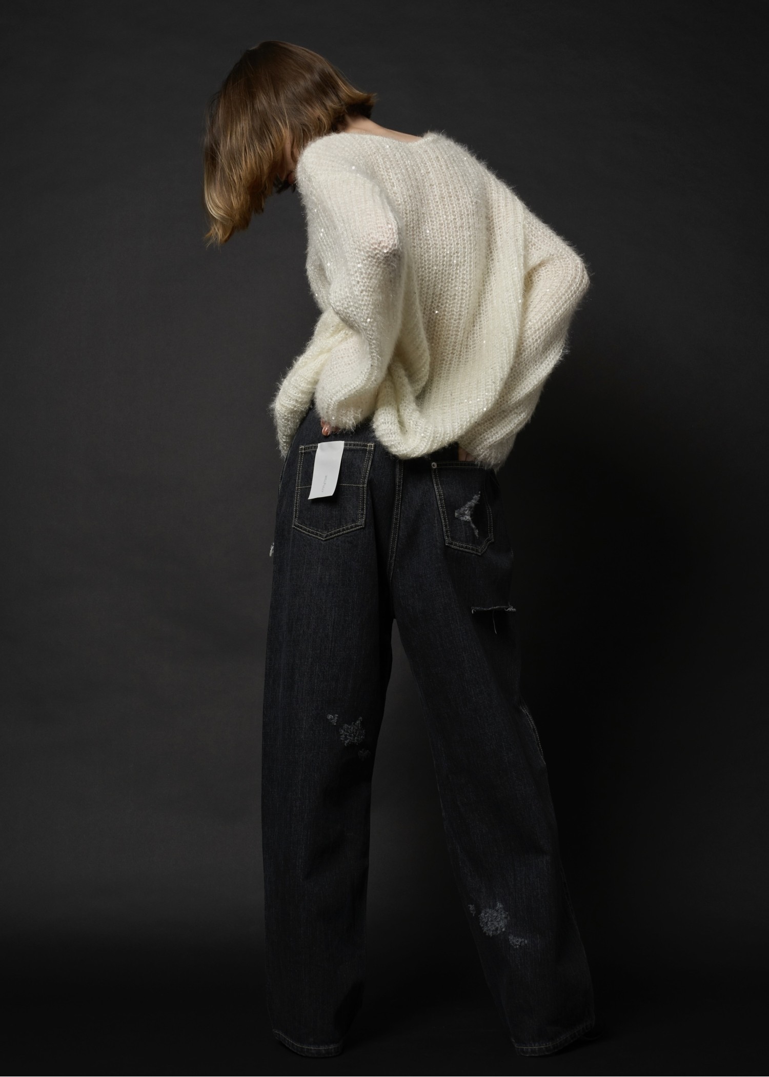 spangle fluffy shaggy loose knit