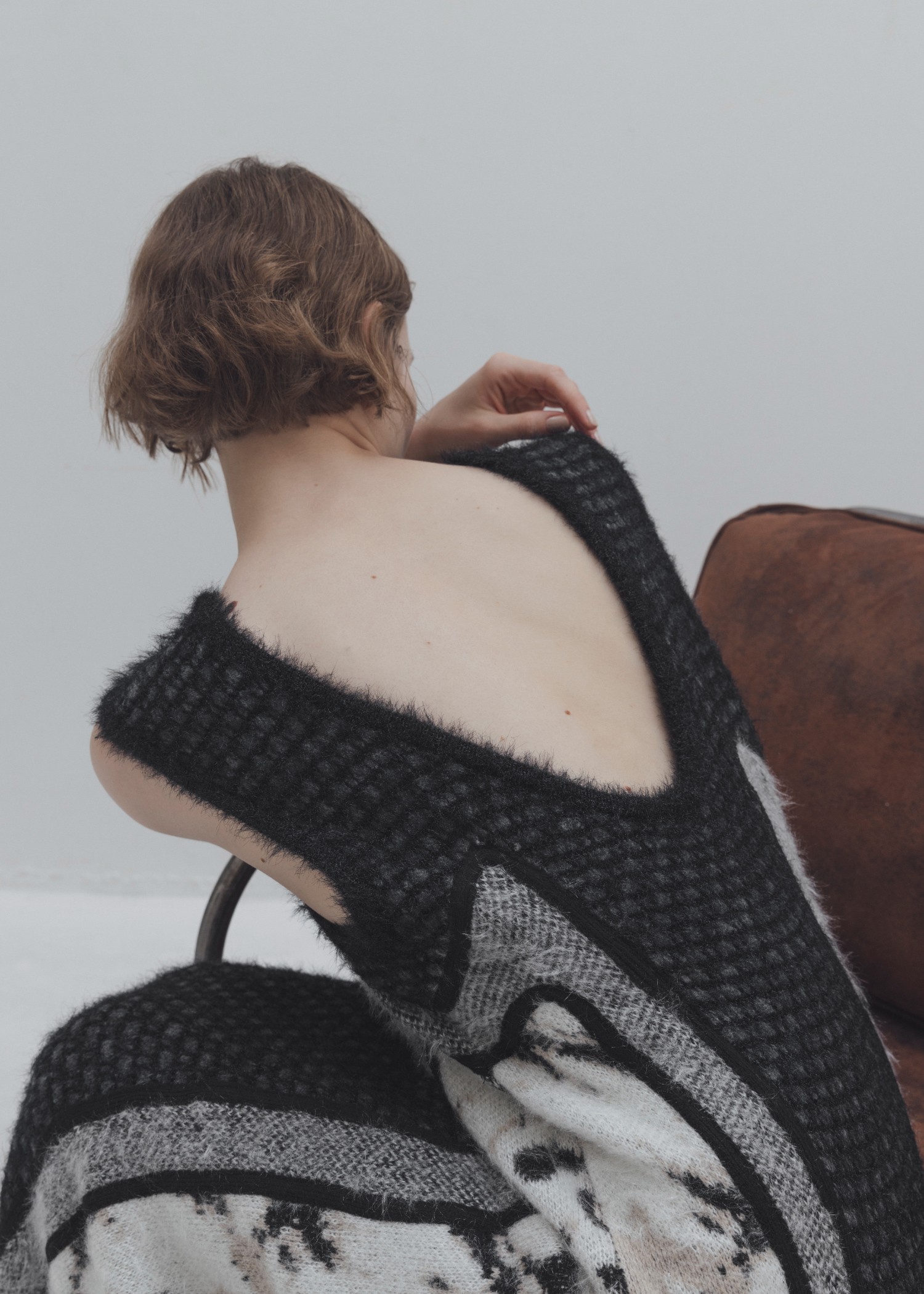 knit at random shaggy geome pattern OP