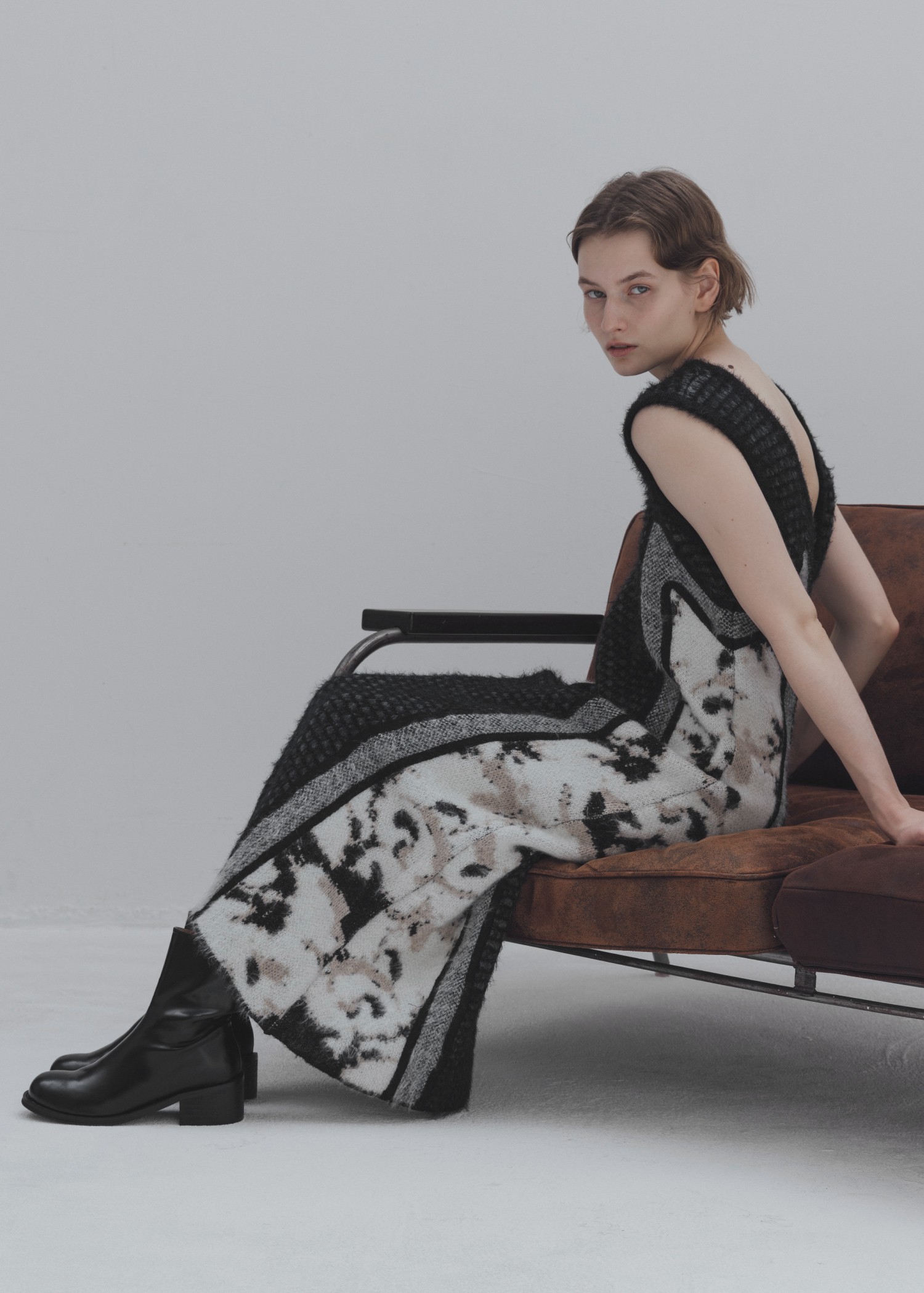 knit at random shaggy geome pattern OP