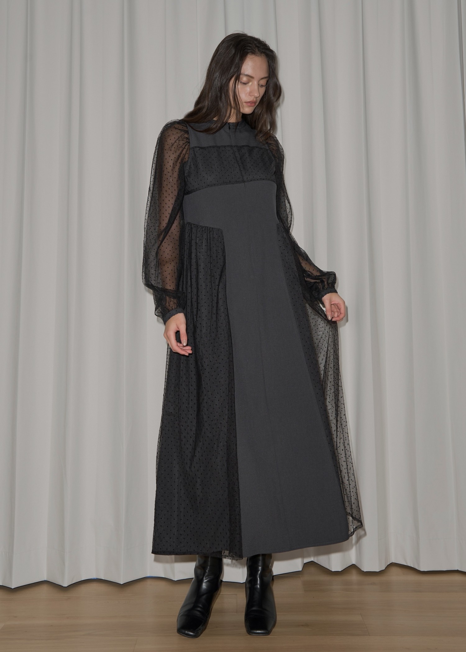 flocky dot layered docking flower motif OP