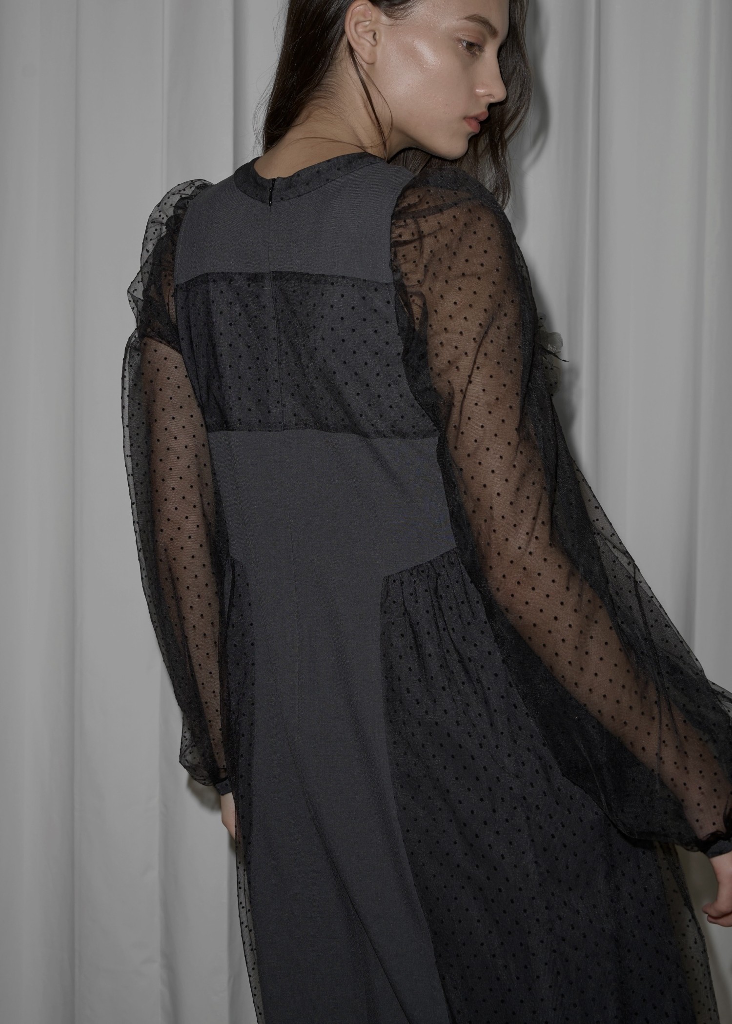 flocky dot layered docking flower motif OP