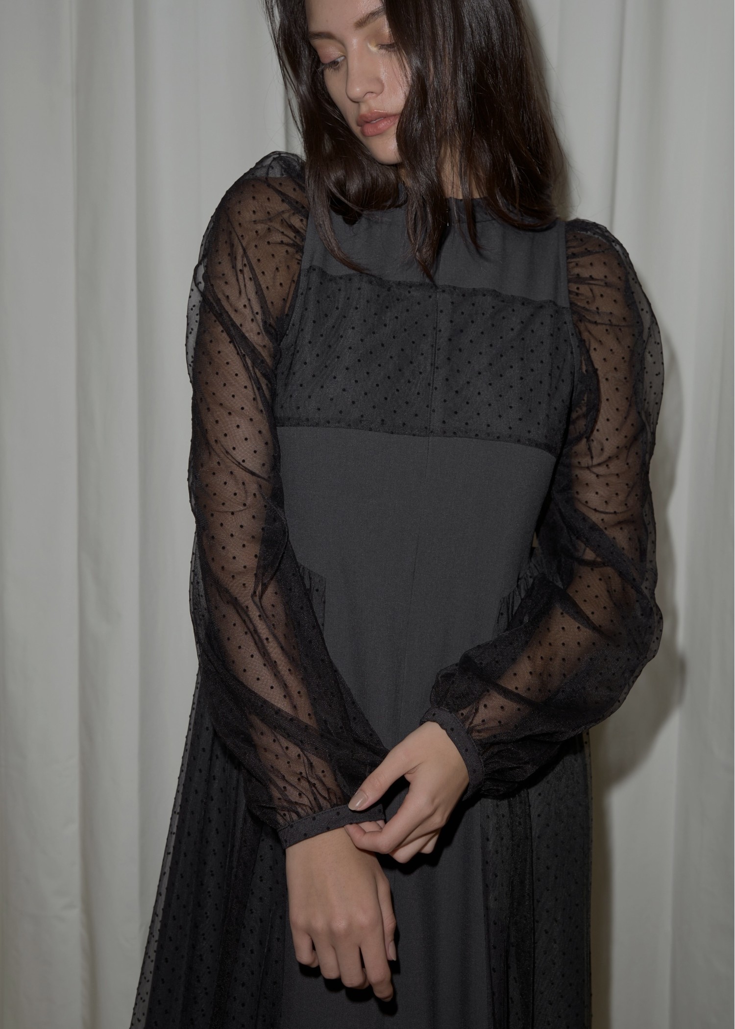 flocky dot layered docking flower motif OP