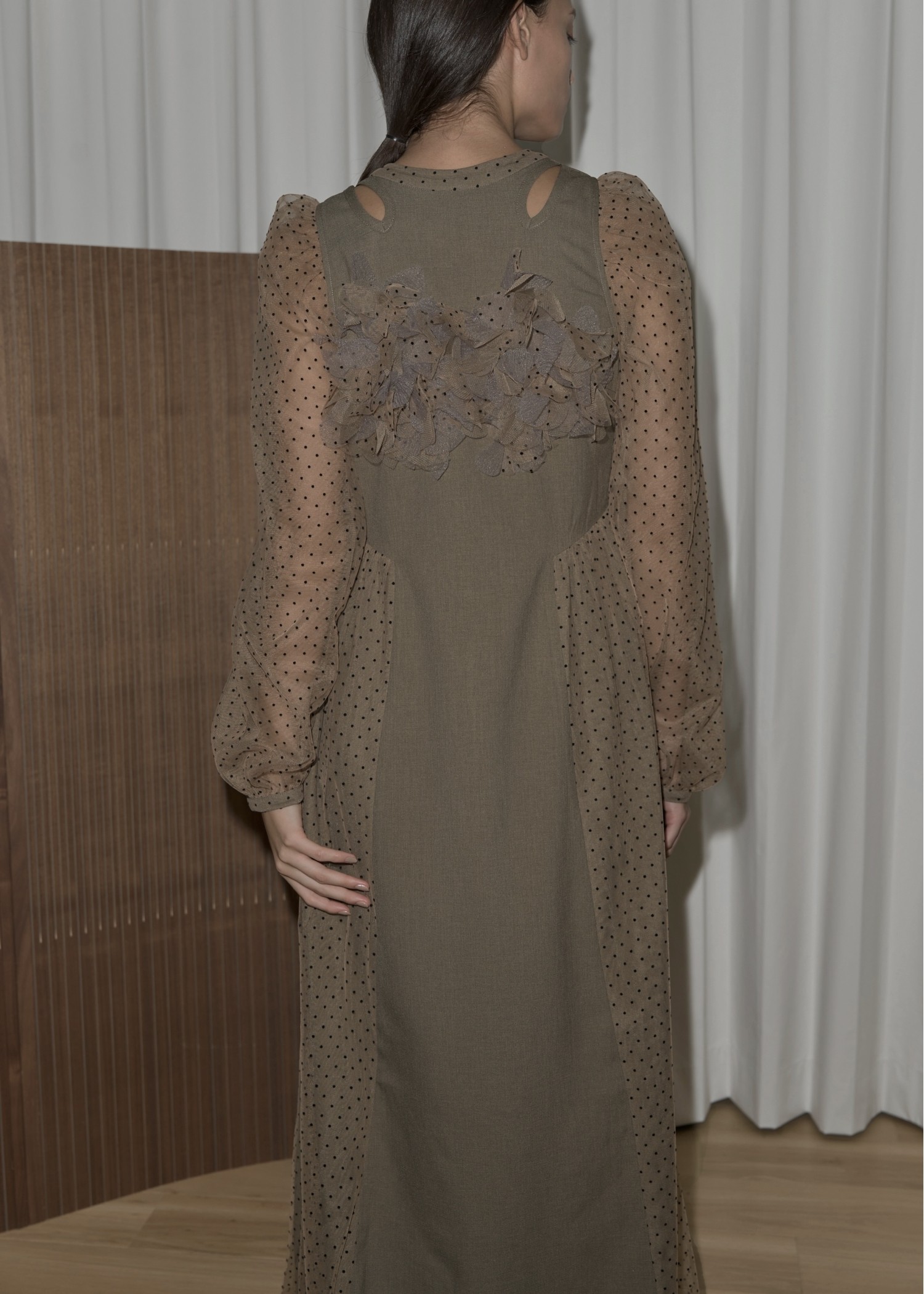 flocky dot layered docking flower motif OP