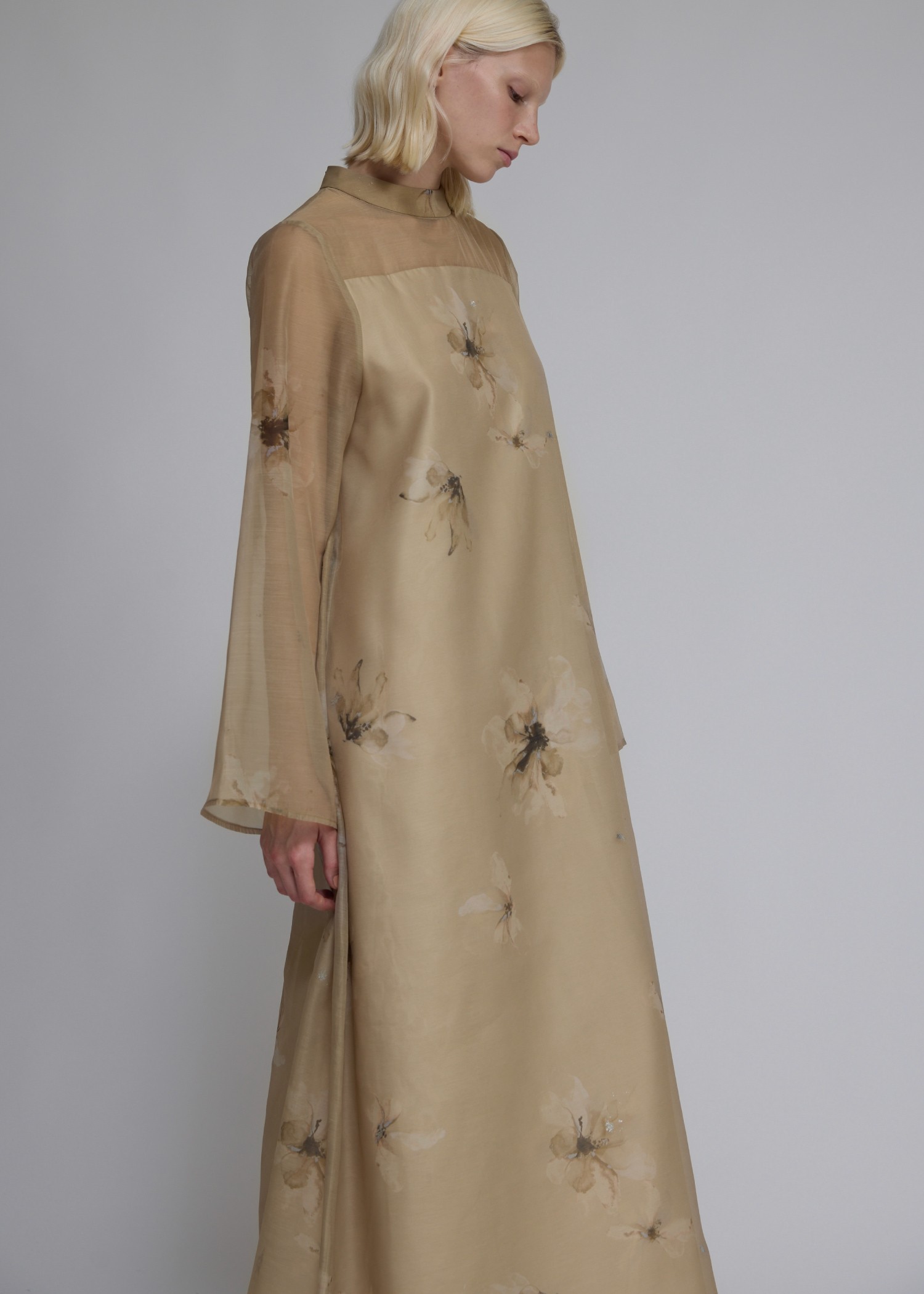 pearl shoulder camisole set original big flower print OP