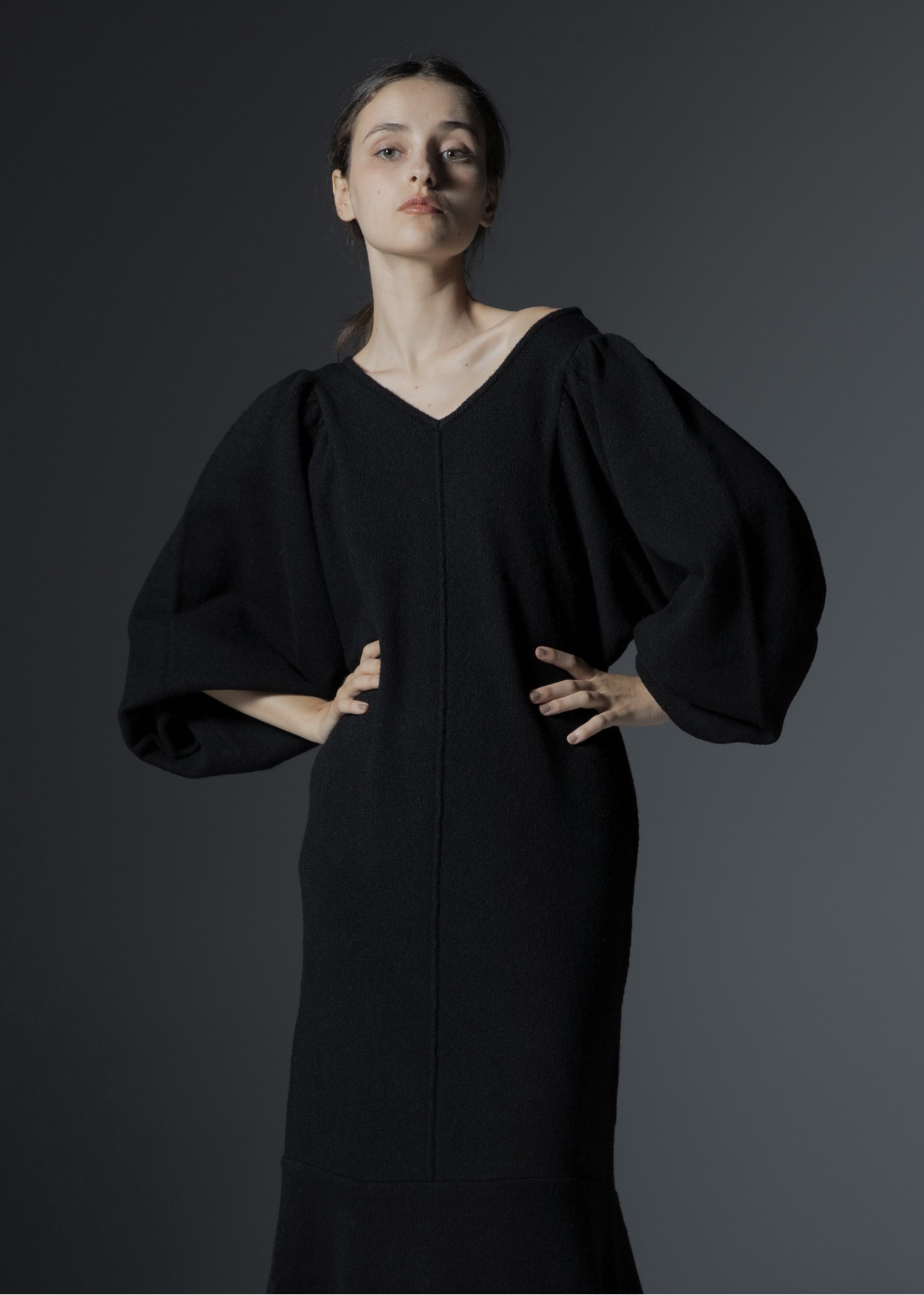 puff sleeve graceful mermaid knit OP