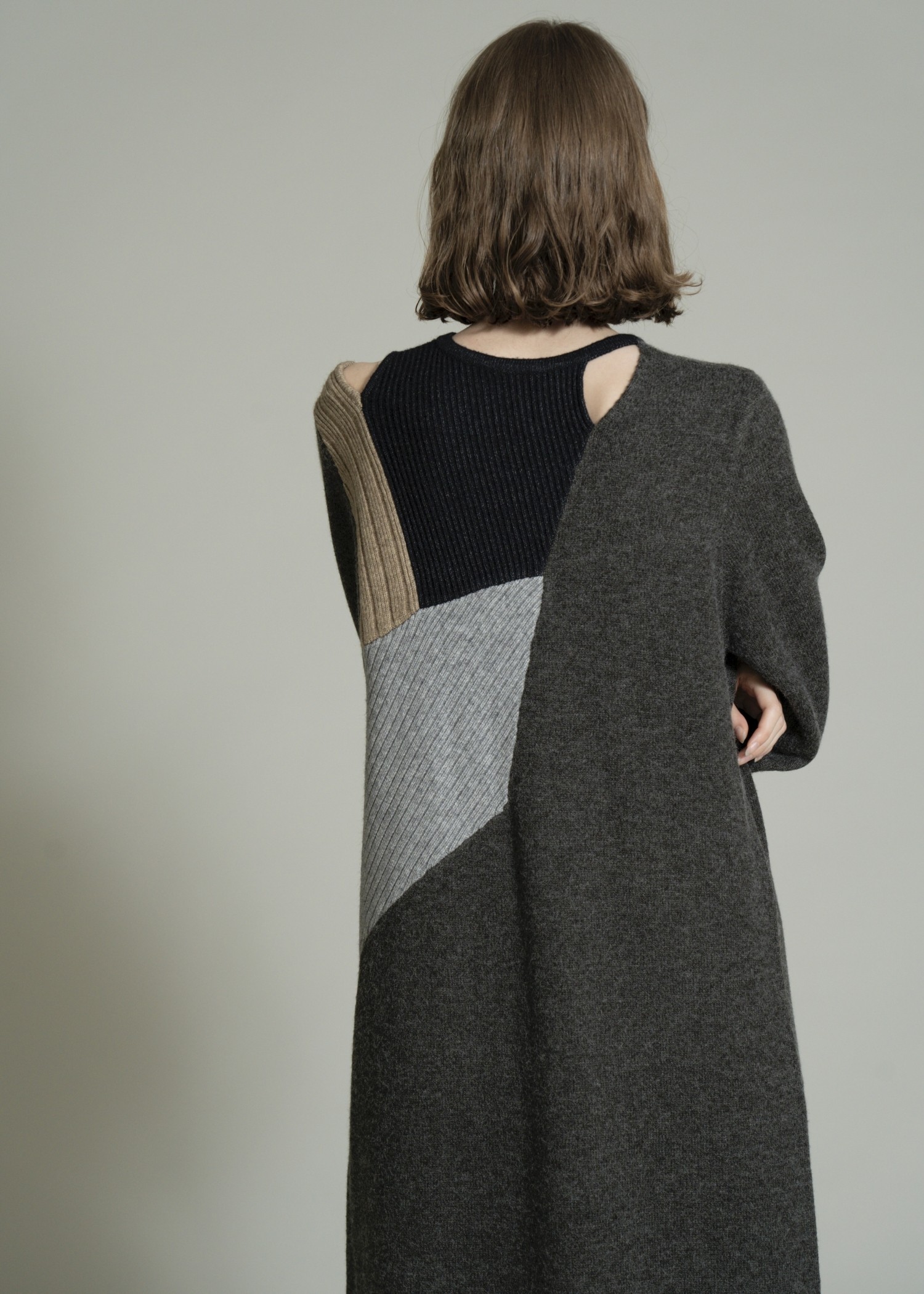 placement rib dissymmetry slit knit OP