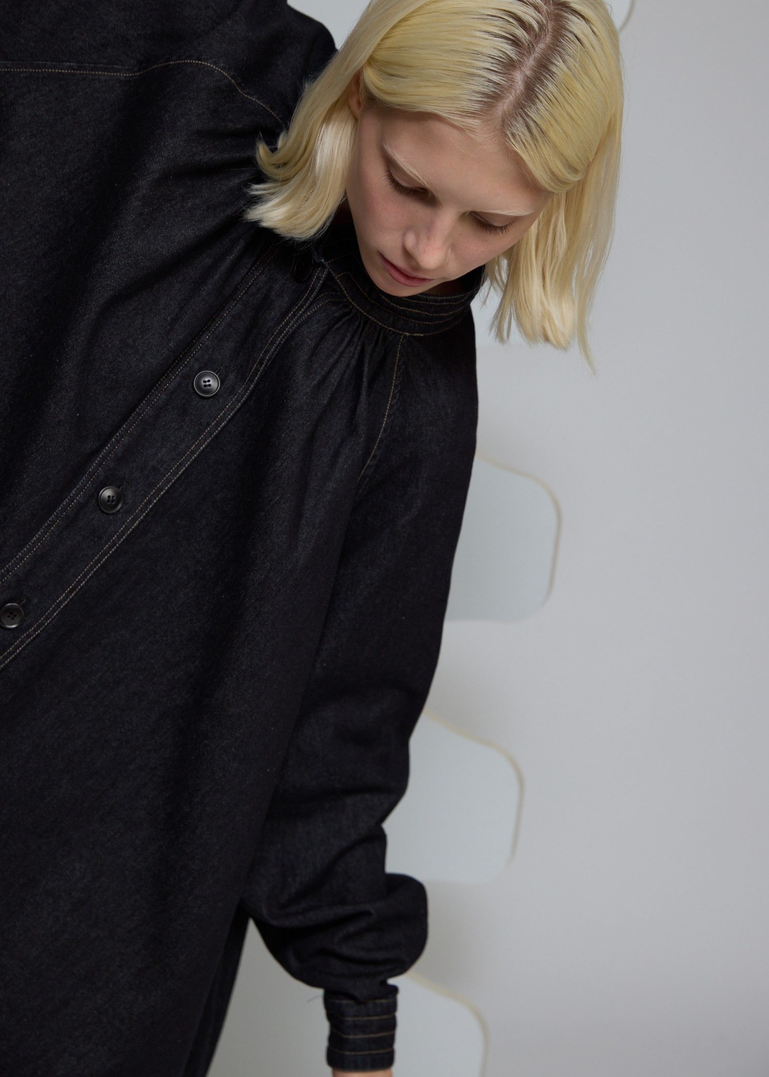 stitch detail collar tent shirt OP